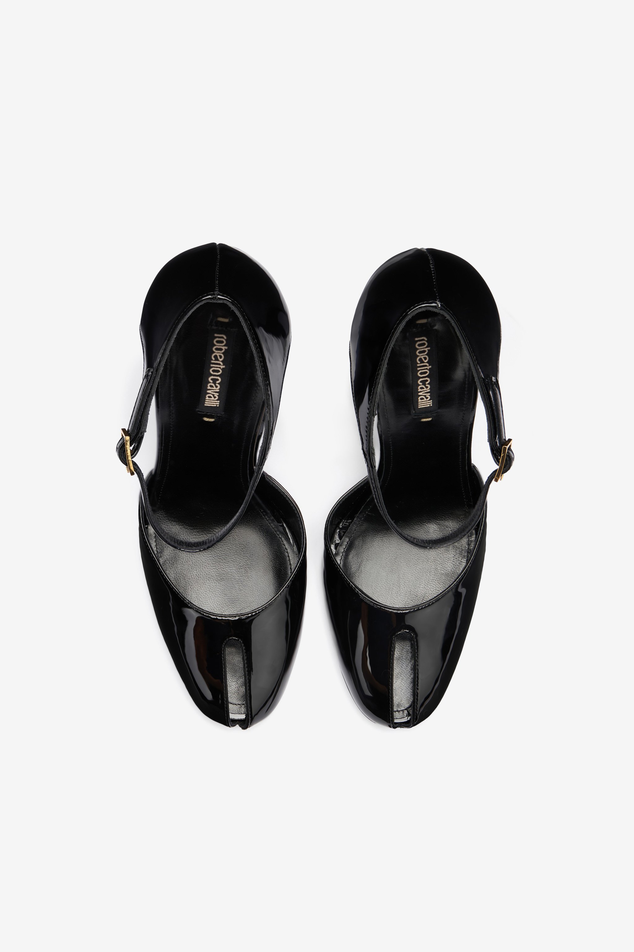 ROBERTO CAVALLI PUMPS AUS LACKLEDER MIT ABSATZ FANG 