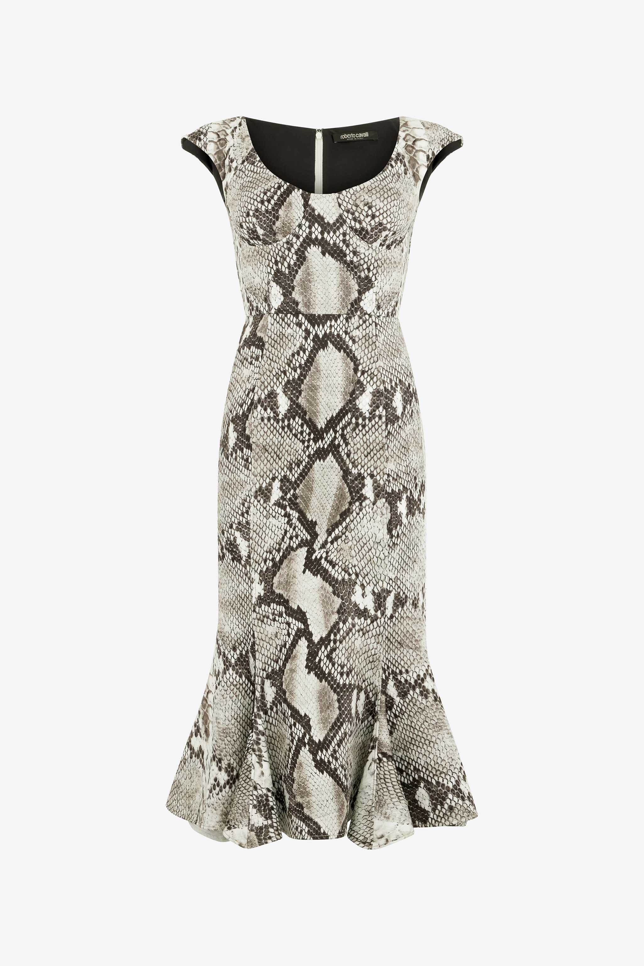 Roberto Cavalli Midi Dress With Python Print - Female - Party Dresses - Brown - M - Dresses - Image 2