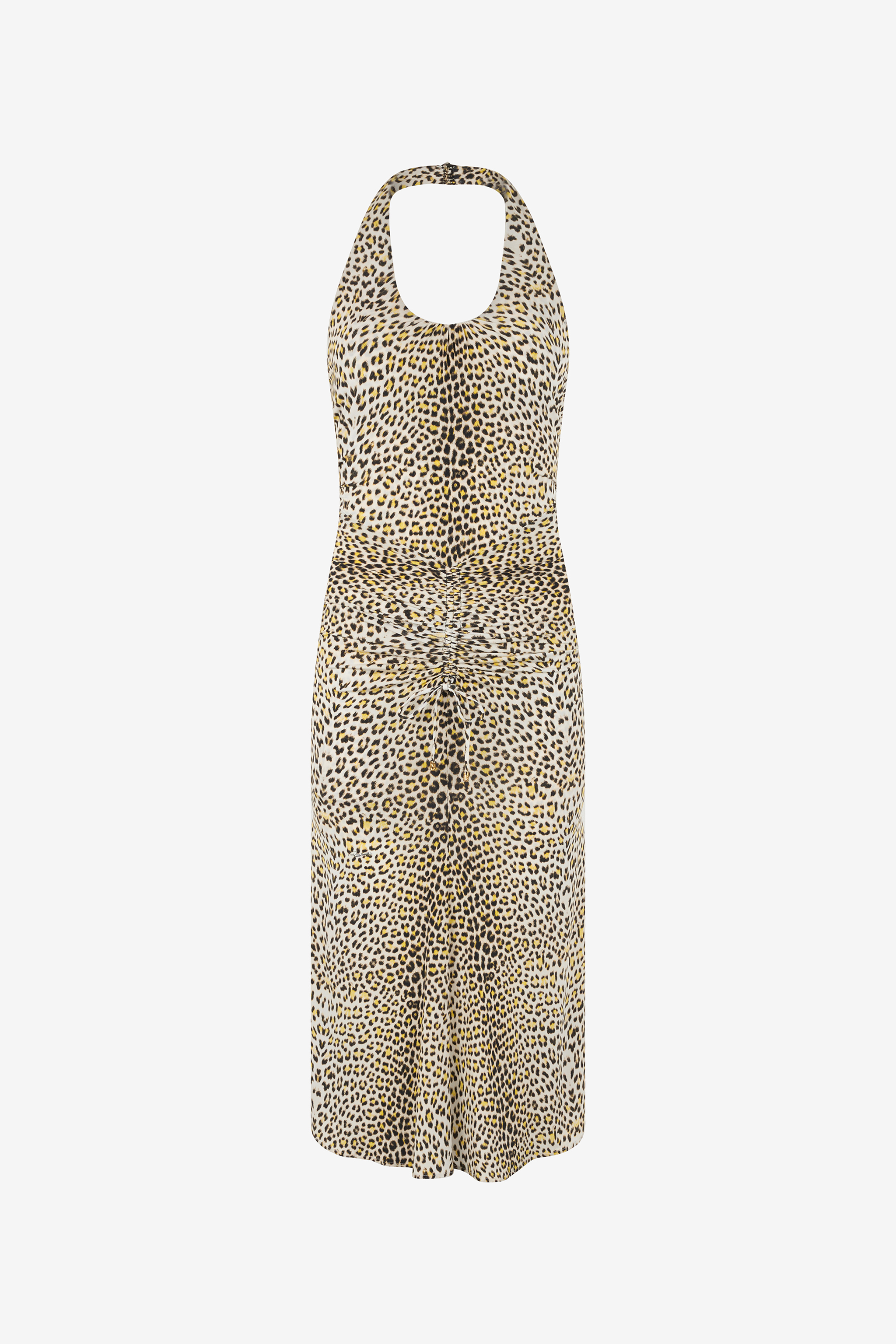 Roberto Cavalli Women's Yellow/Black Pop Jaguar Print Midi Dress - Midi Dresses