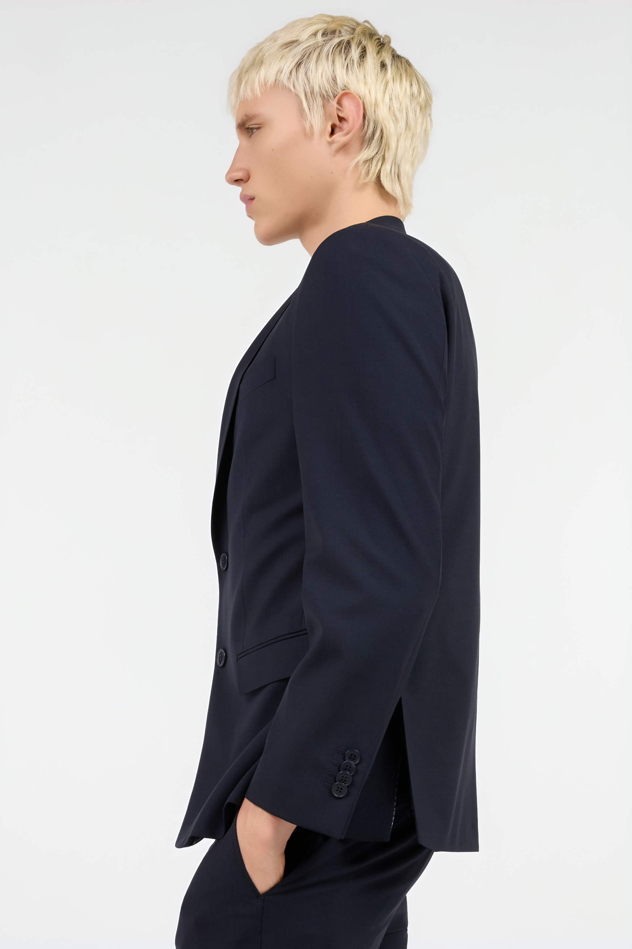 Dark Blue Tailored Wool Suit