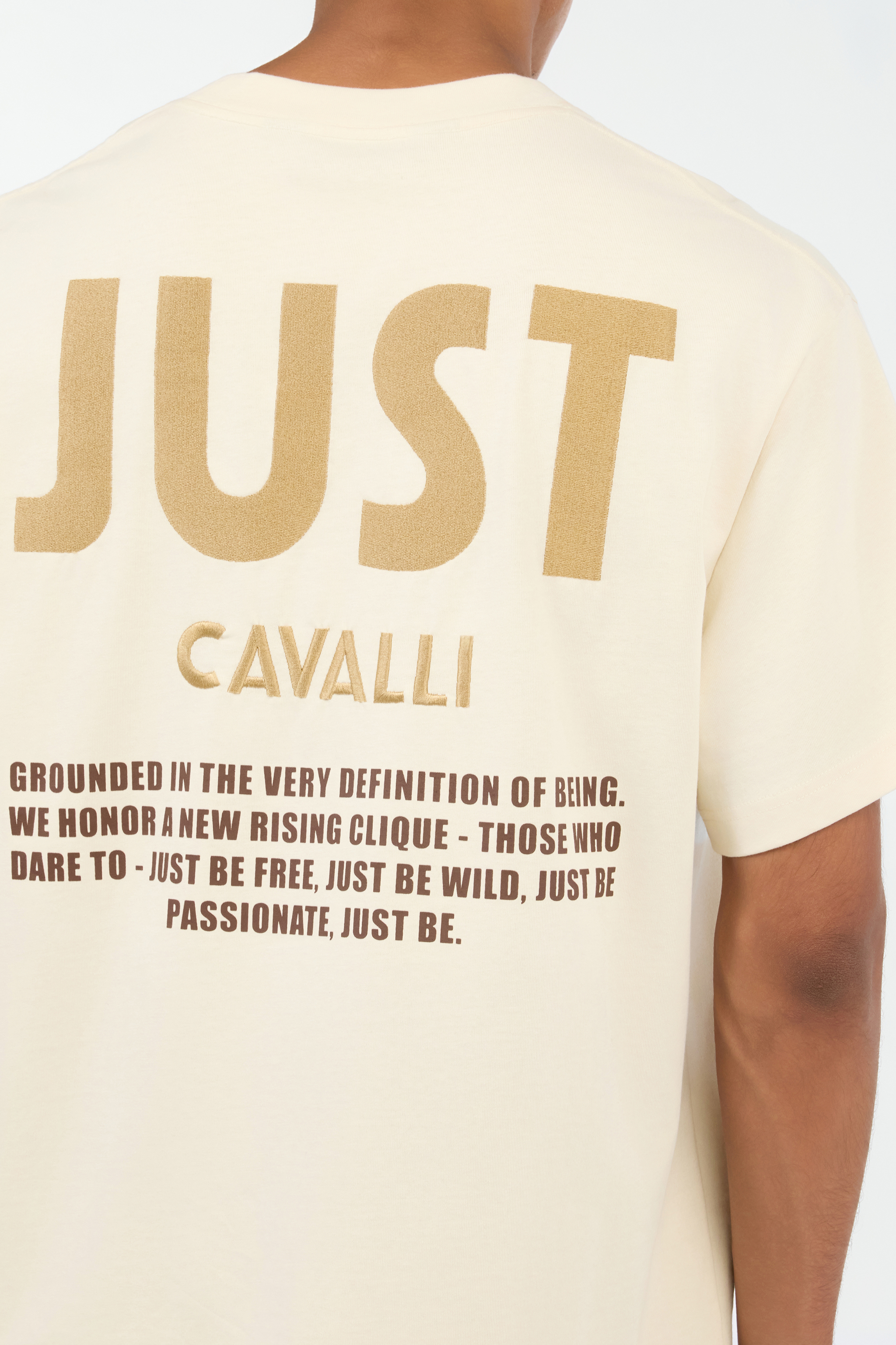 Cream Logo Print T-Shirt