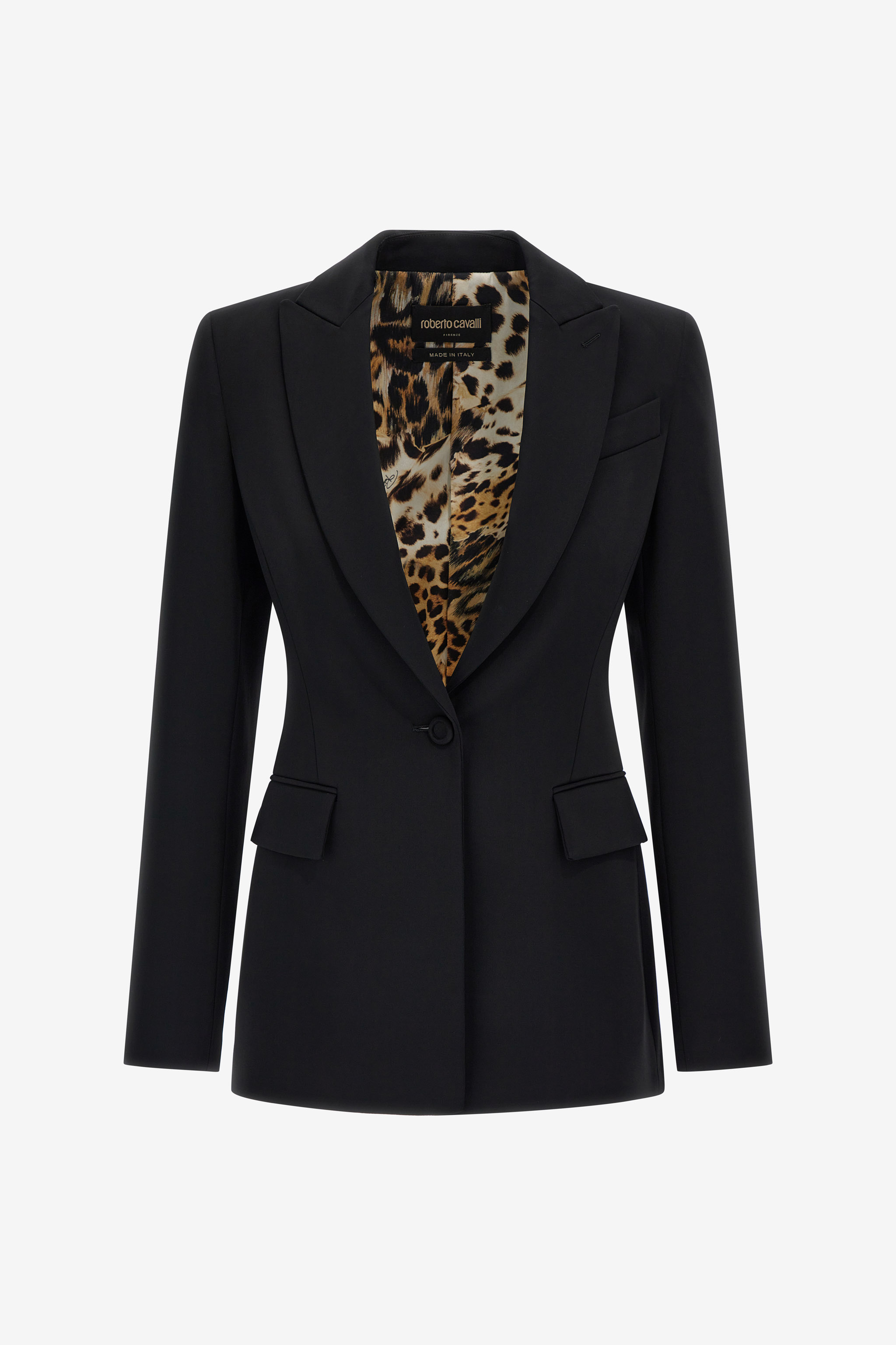 Roberto Cavalli One Button Blazer In Black