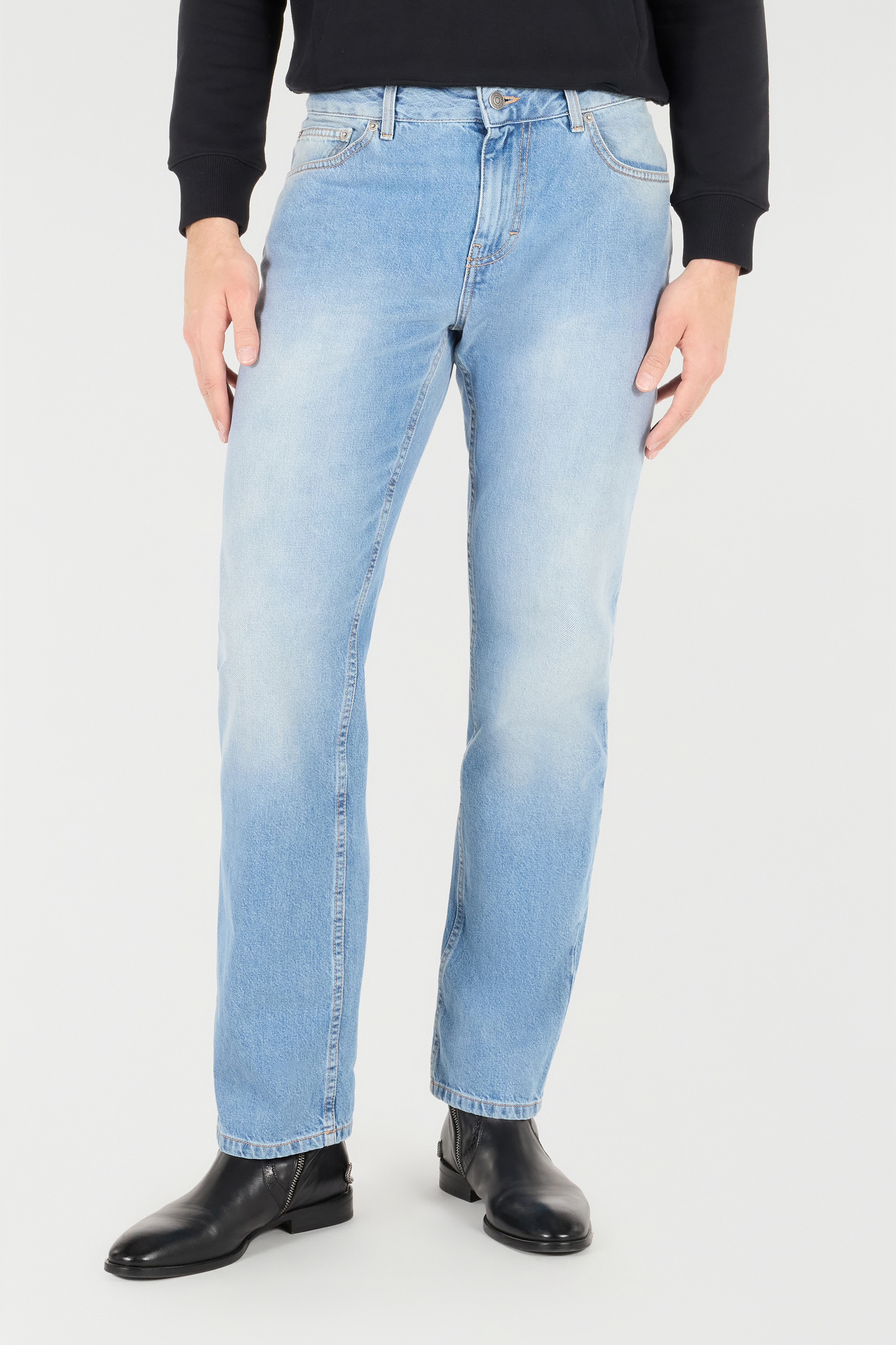 Jeans With Faded Detailing in Light blue for Men | Roberto Cavalli®