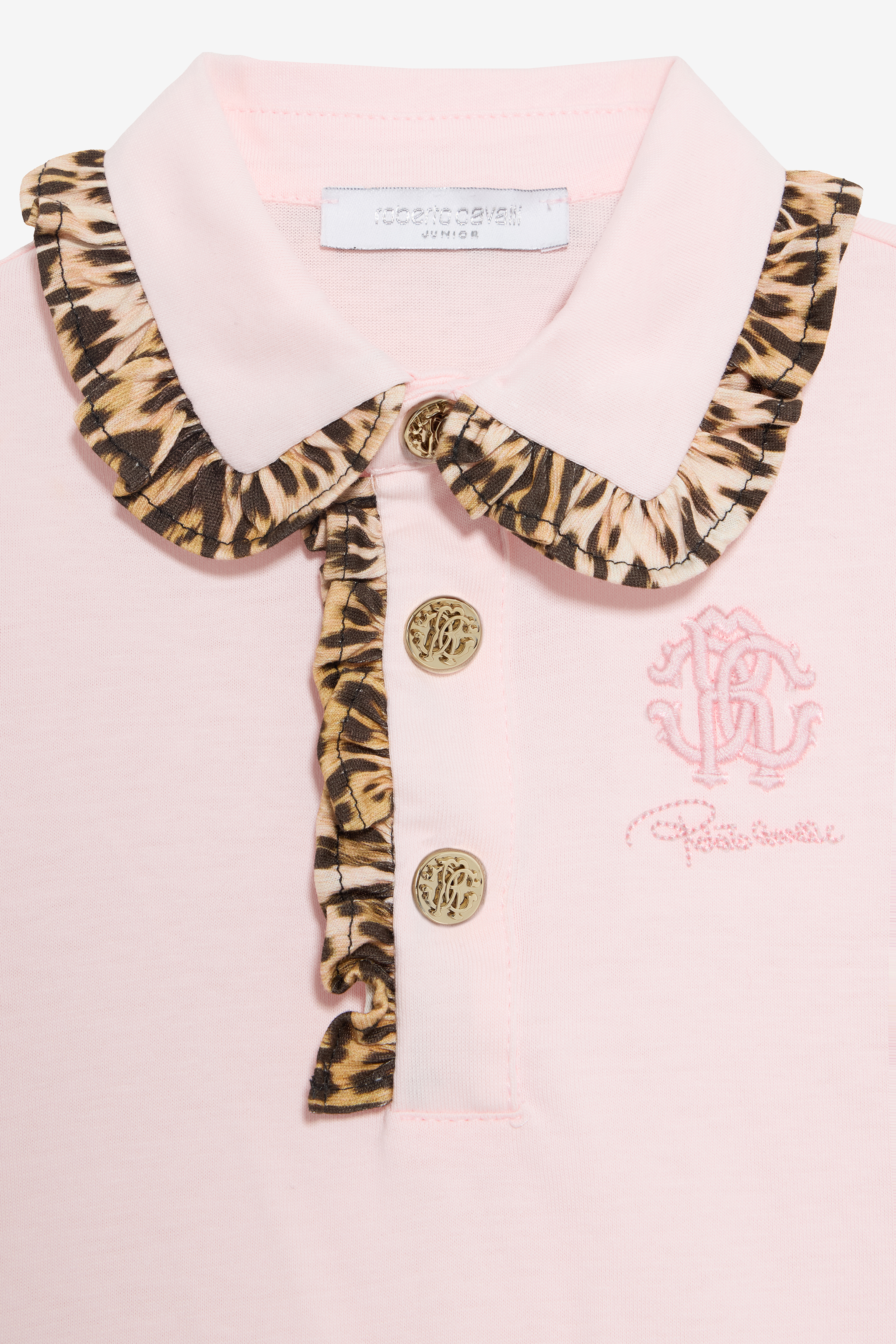 Roberto Cavalli Baby Pink Dress With Jaguar Skin Inserts In Pink