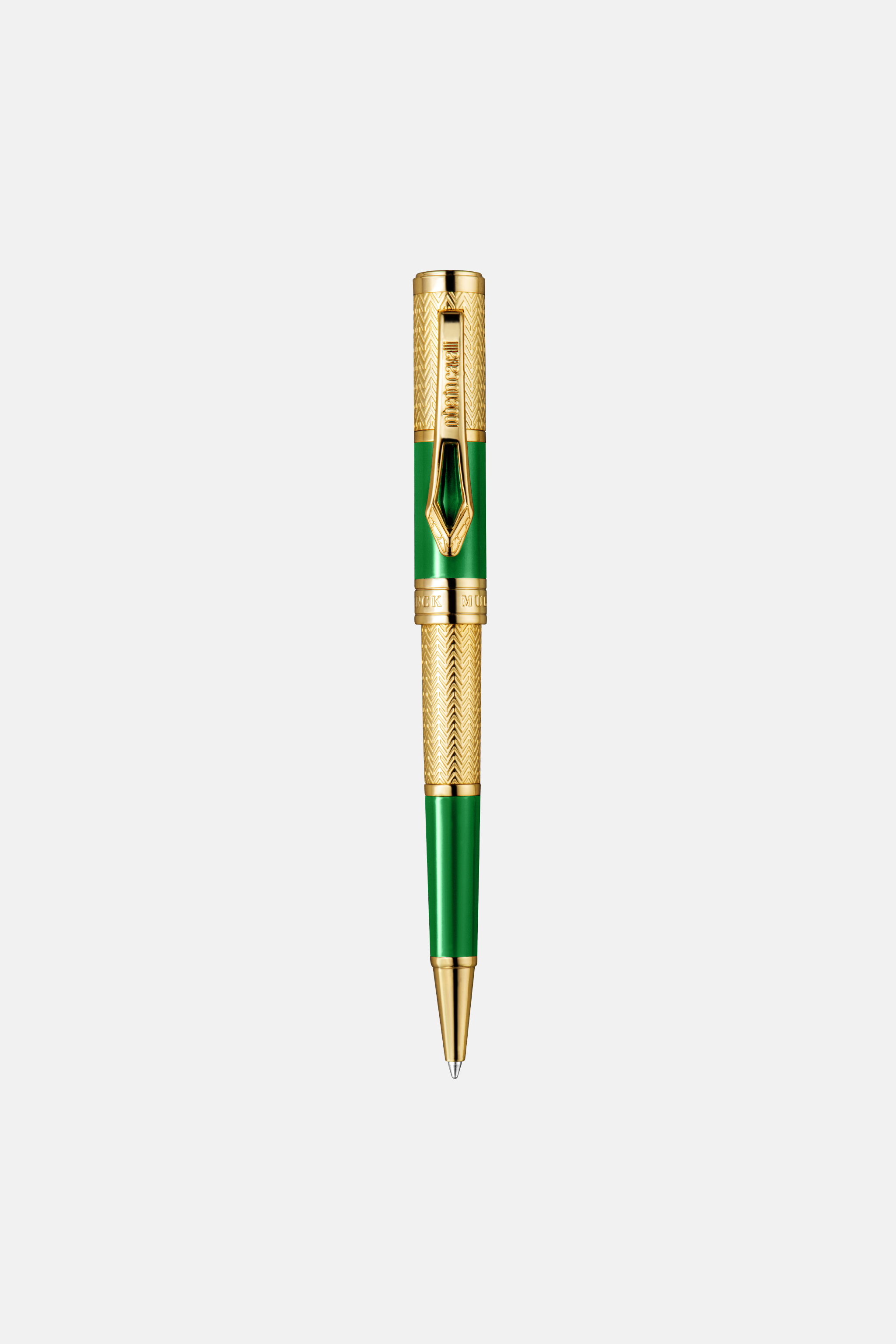 Roberto Cavalli Men's Gold/Green Chevron Ballpoint Pen, Color & Lacquer - Bags & Accessories