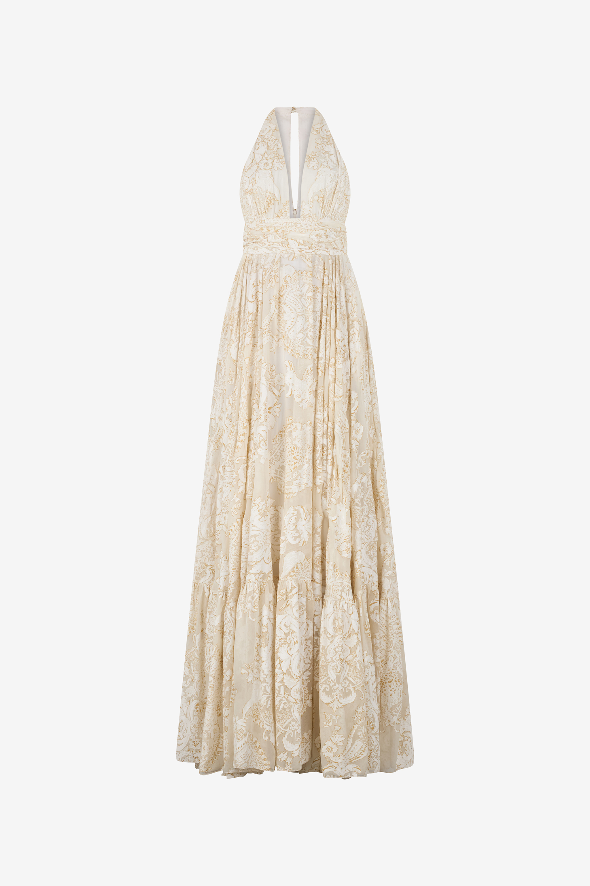 Roberto Cavalli Femme Robe Longue À Motif Ornemental White - Robes White