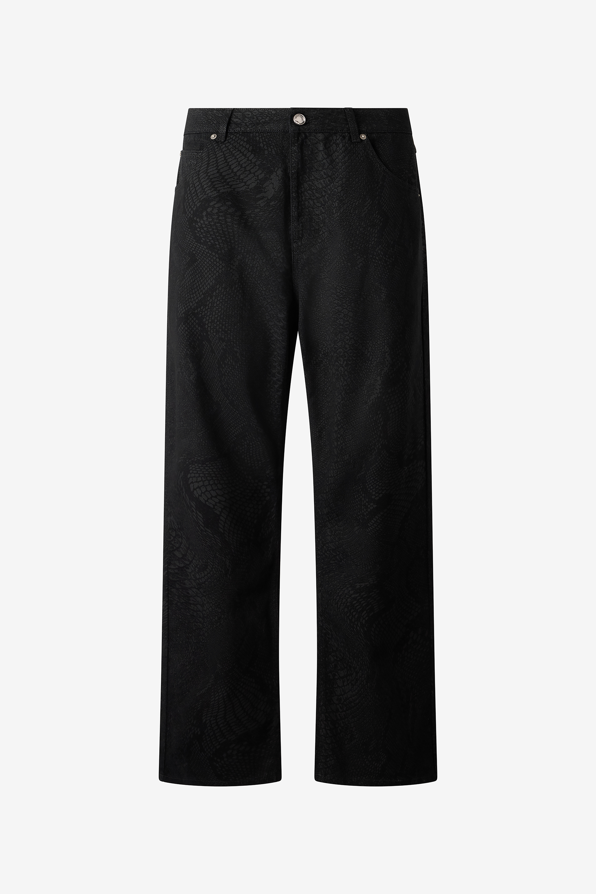 Roberto Cavalli Men's Black Python-Print Pants - Ready To Wear