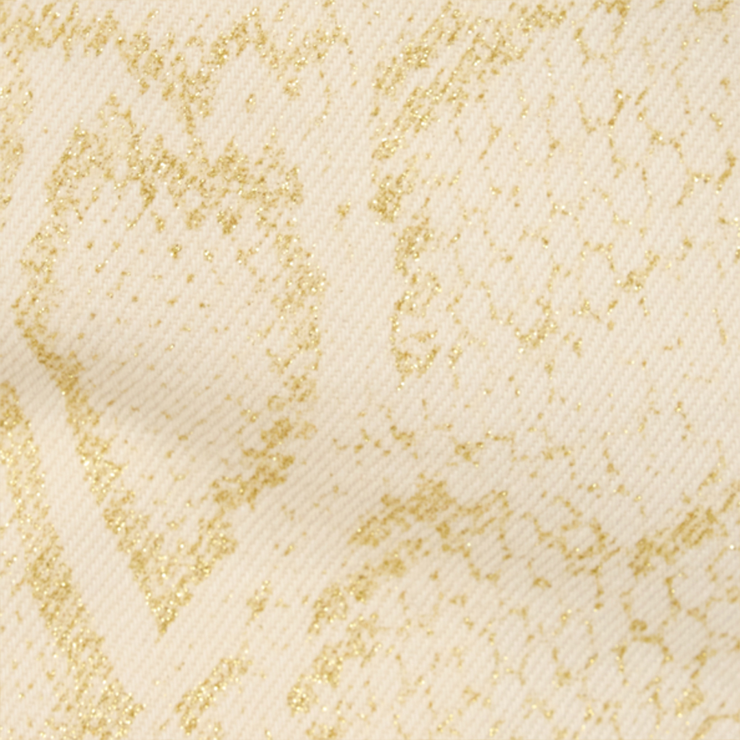 Roberto Cavalli White Micro Shorts With Gold Python Pattern In Multi