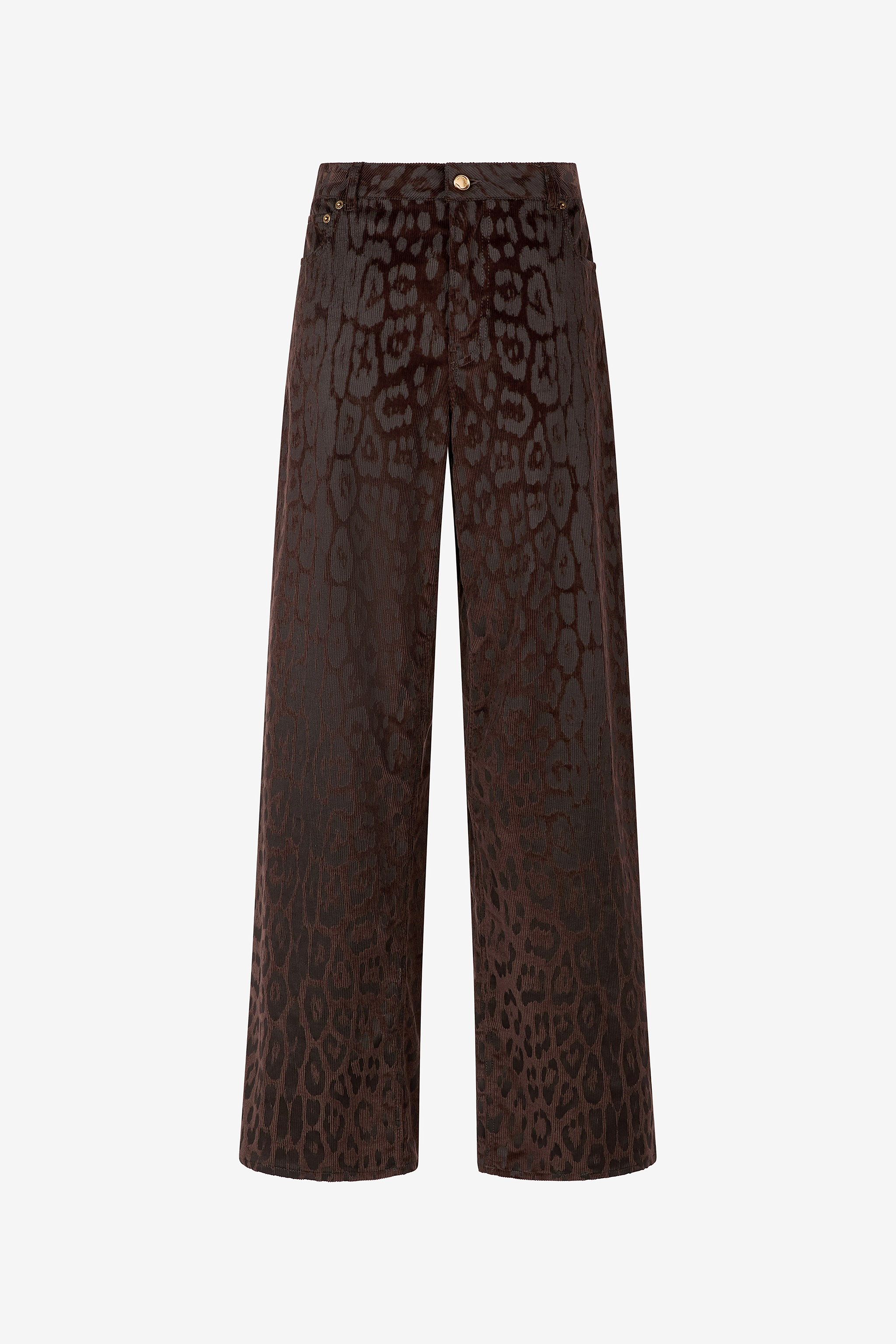 Roberto Cavalli Women's Brown Jaguar Skin Corduroy Pants