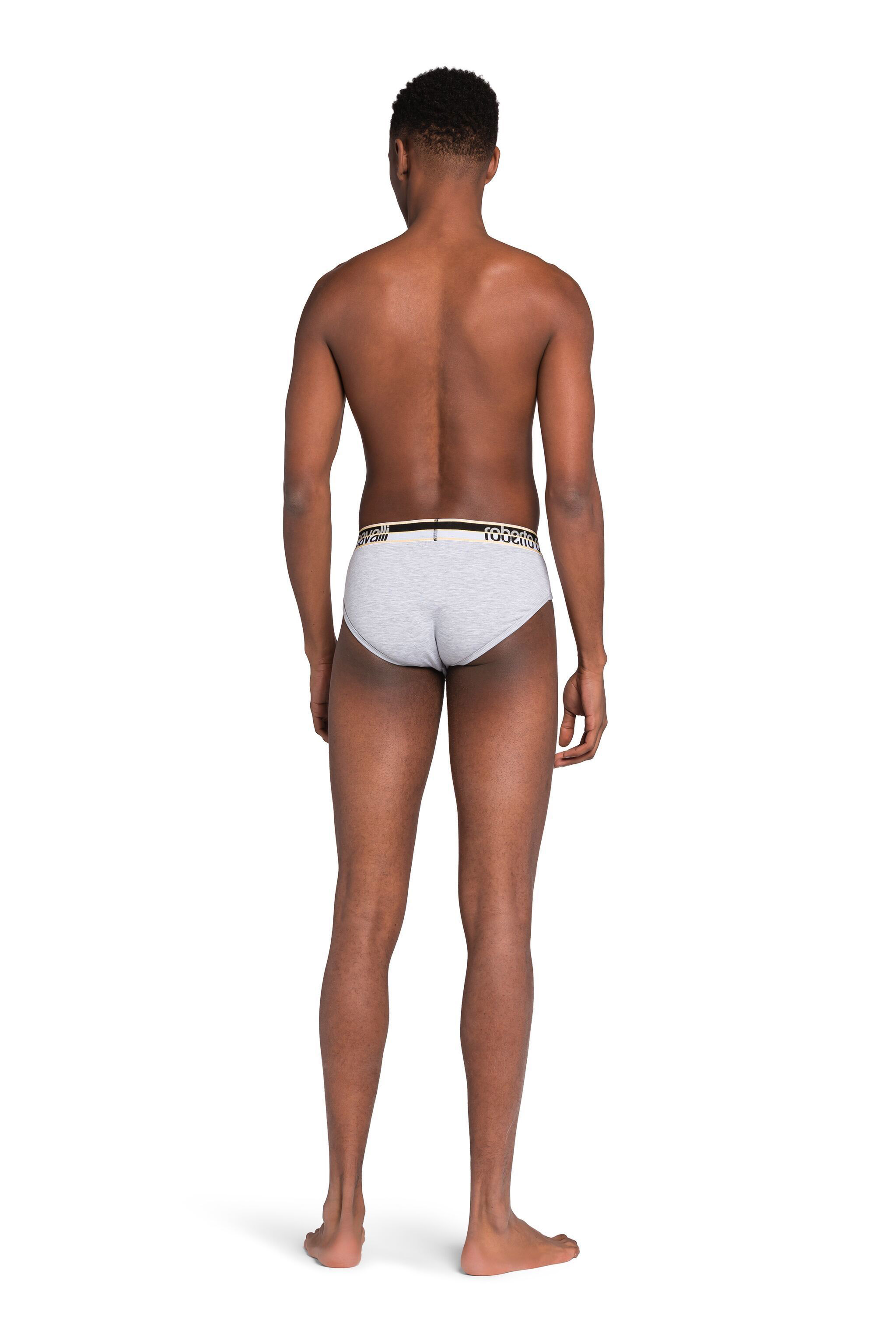  Roberto Cavalli Logo Briefs - Male  Gray M 