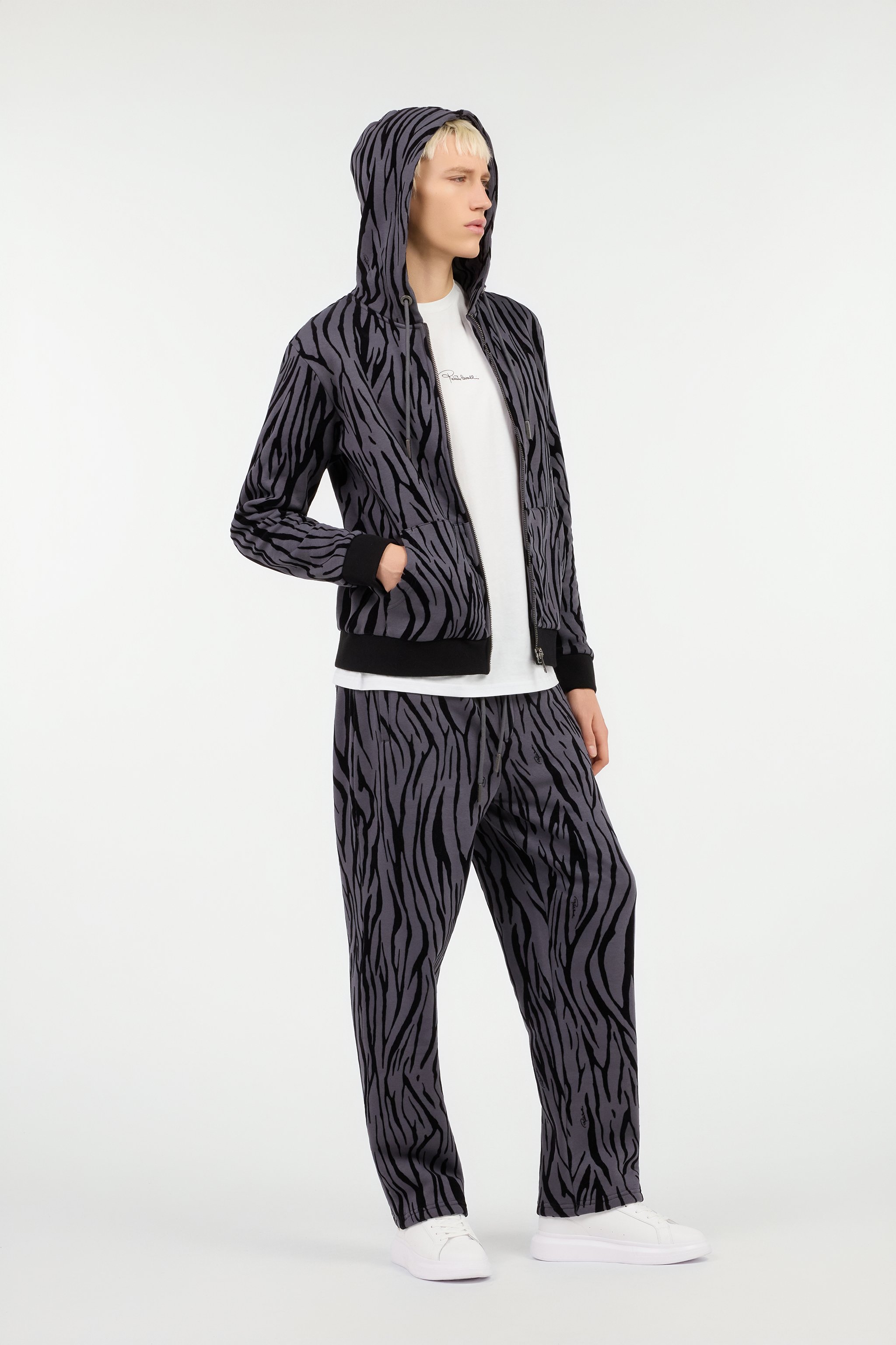 White T-Shirt With Snake Print