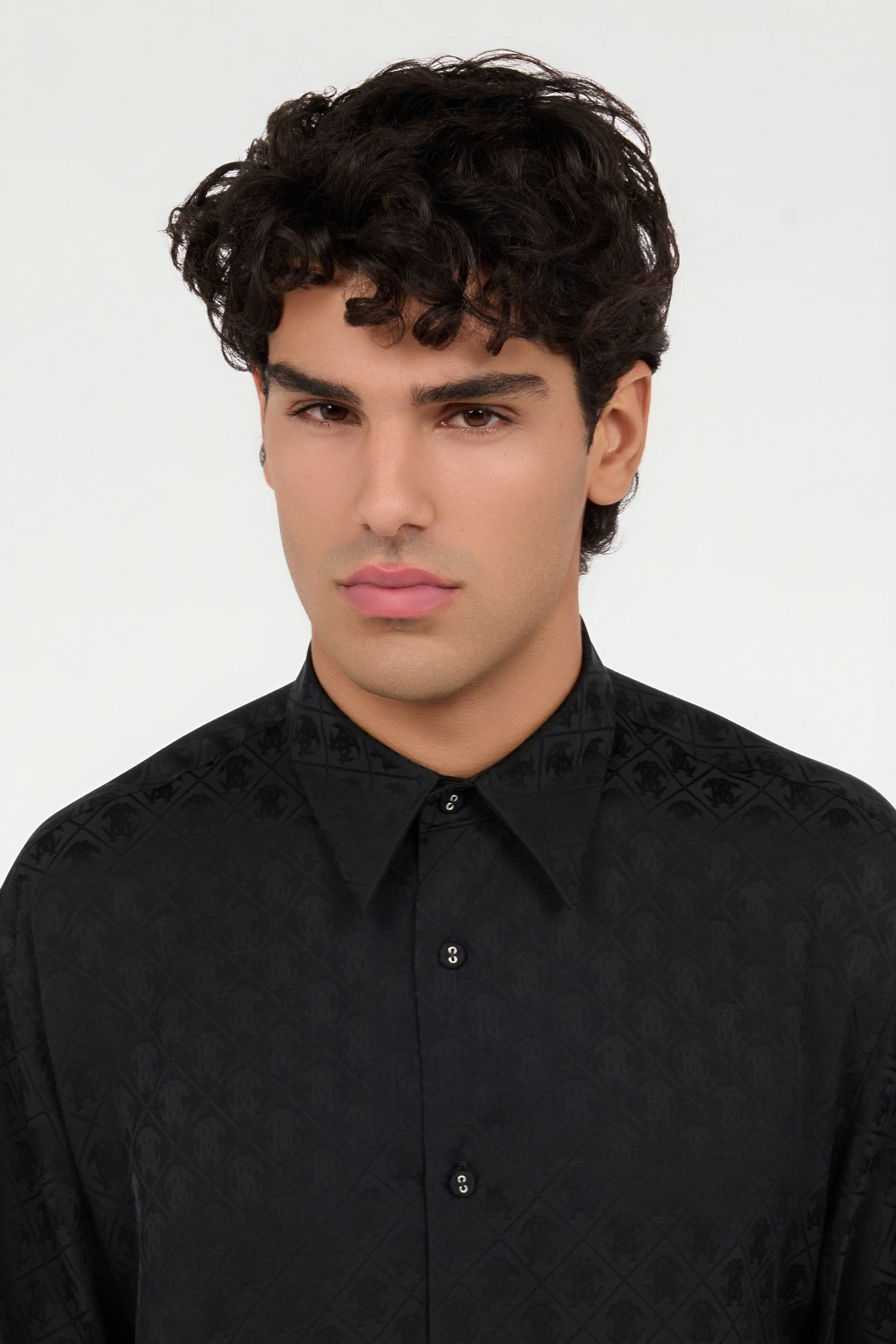 Black shirt with all-over Monogram Mirror Snake