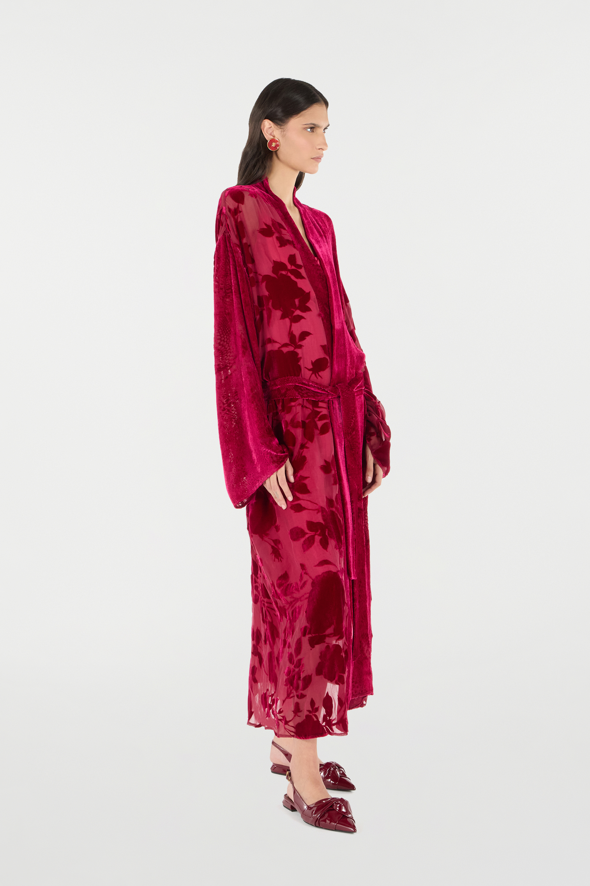  Roberto Cavalli Robe With Rose And Python Pattern - Female Ready To Wear Red 40 