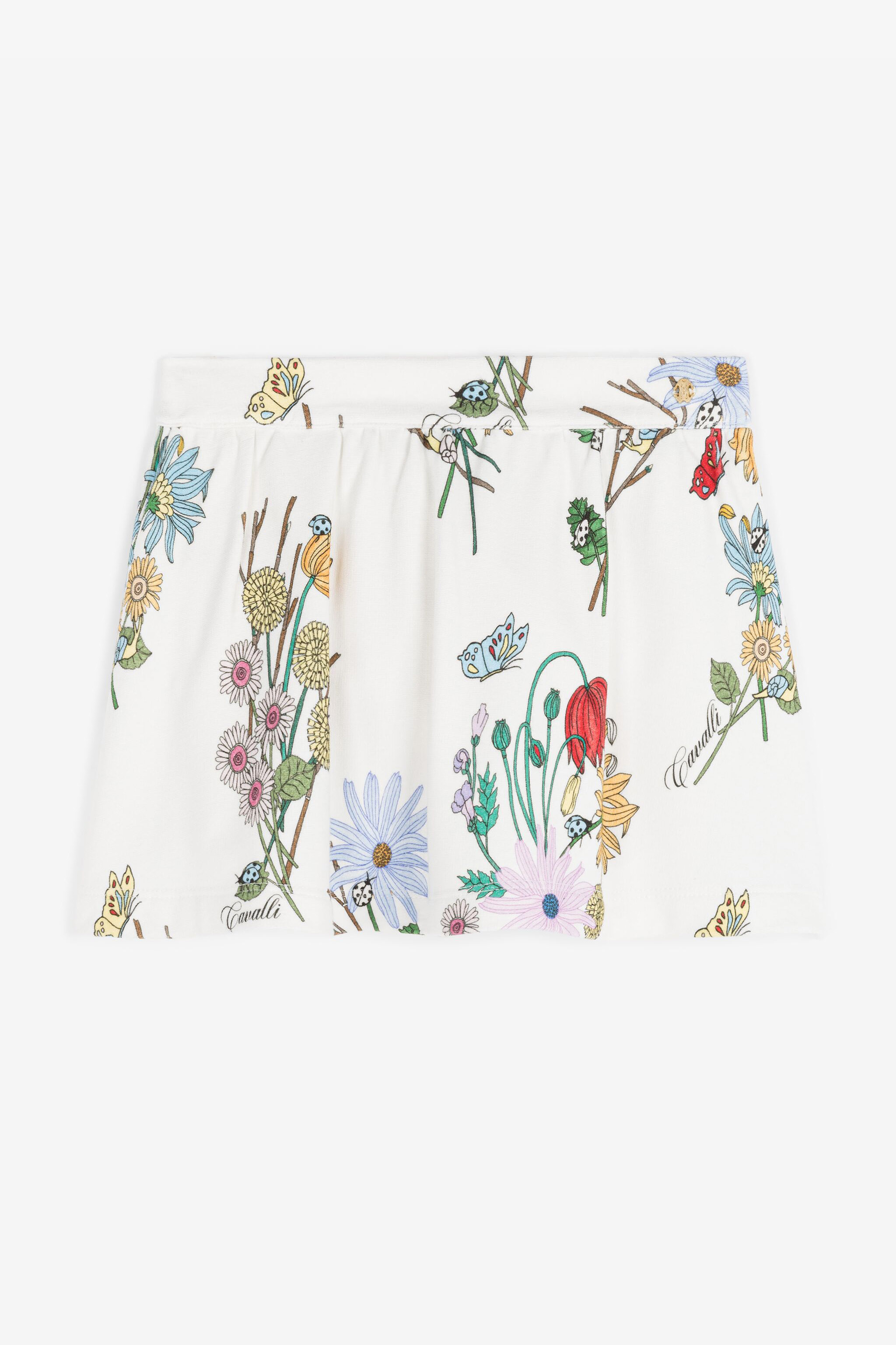 Roberto Cavalli Girls White Floral-Print Skirt - Ready To Wear