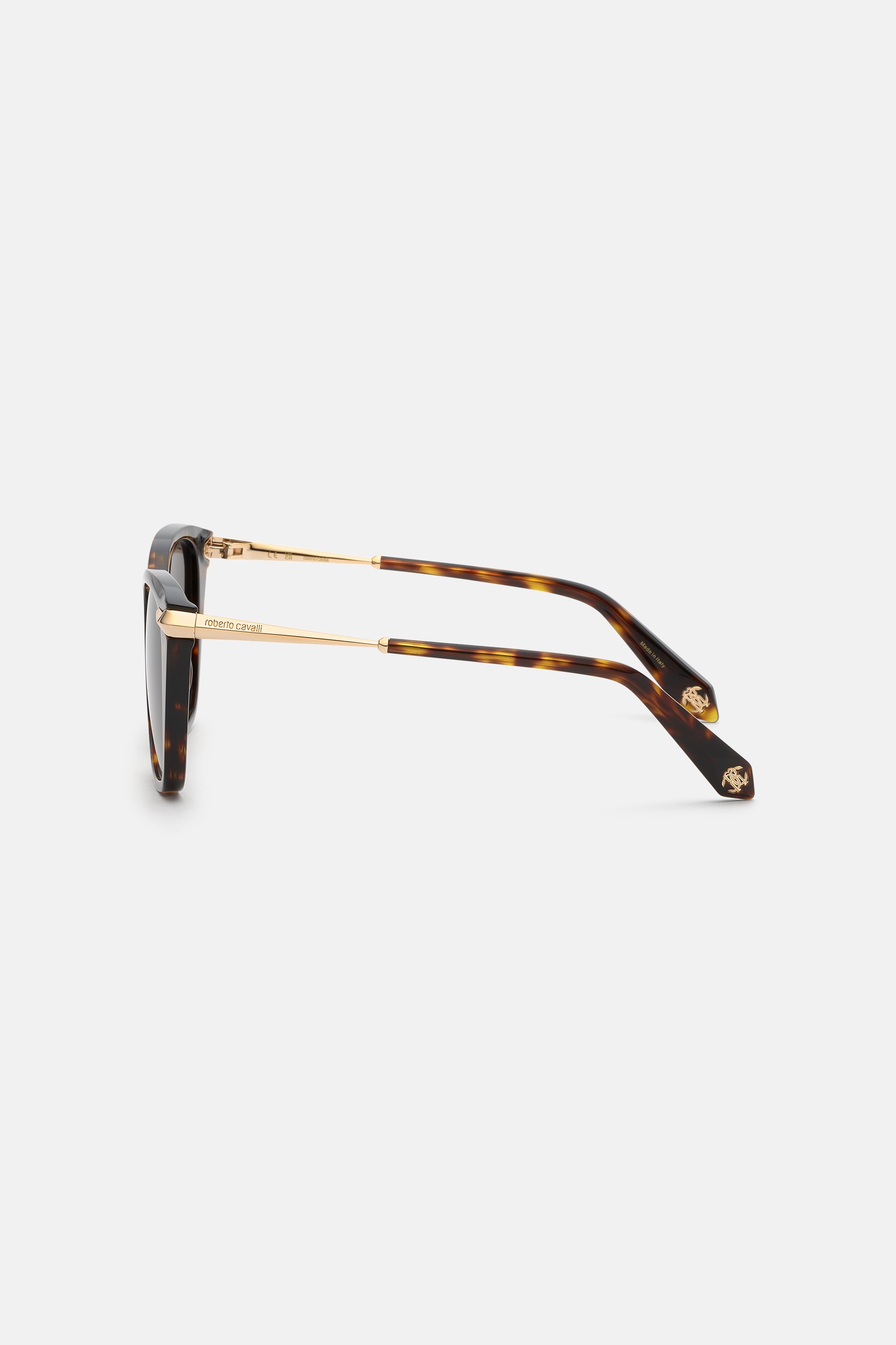 Roberto Cavalli Sunglasses With Acetate Front Combined With Metal Temples In Brown