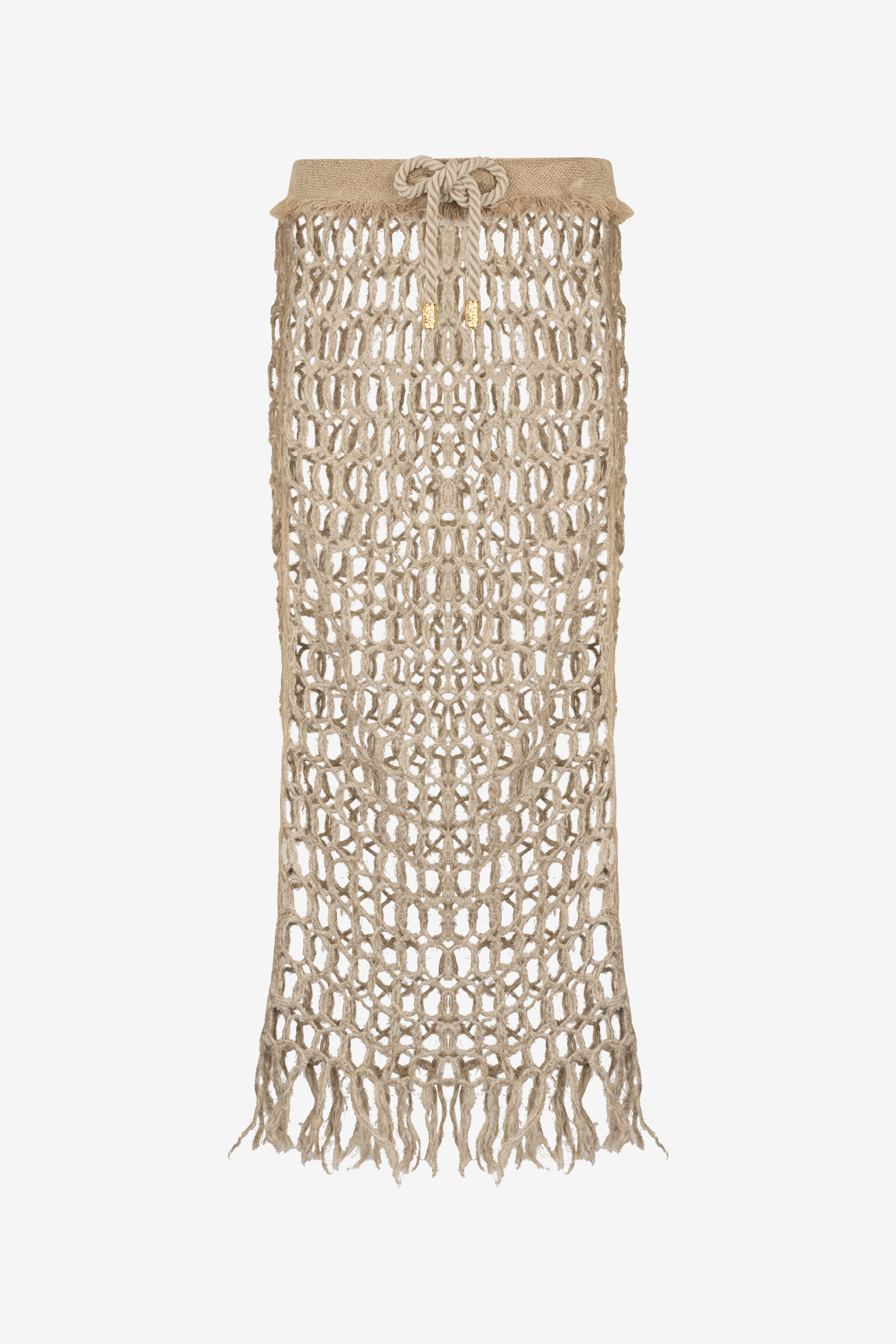 Roberto Cavalli Langer Netzrock Mit Fransen In Light Brown