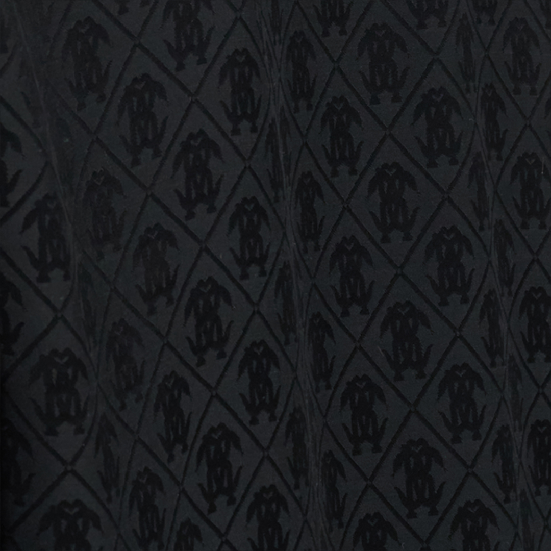 Roberto Cavalli Silk Blend Shirt With Monogram Rc In Black