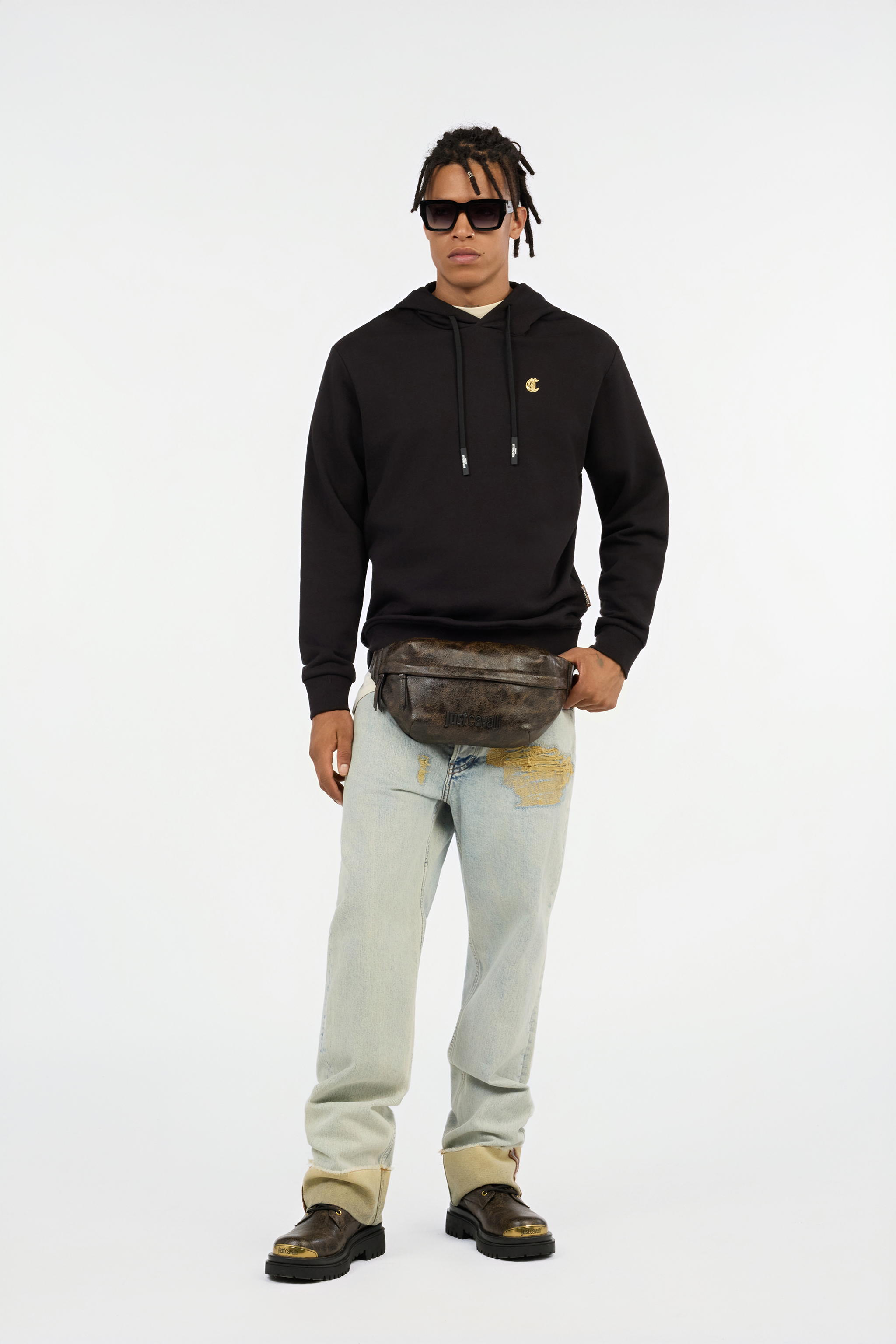 Black Hoodie Sweatshirt With C Logo