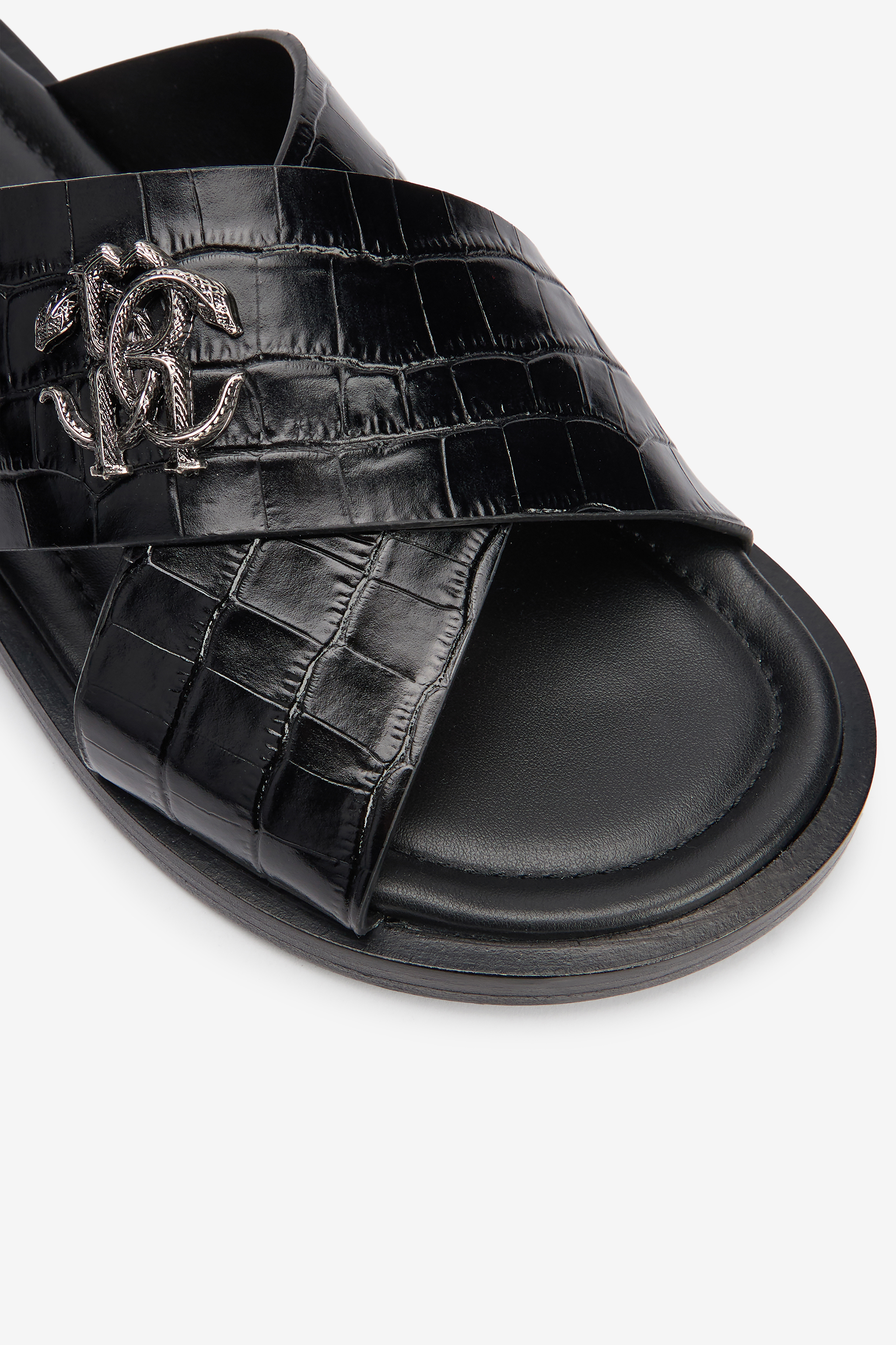 Woven leather sandals