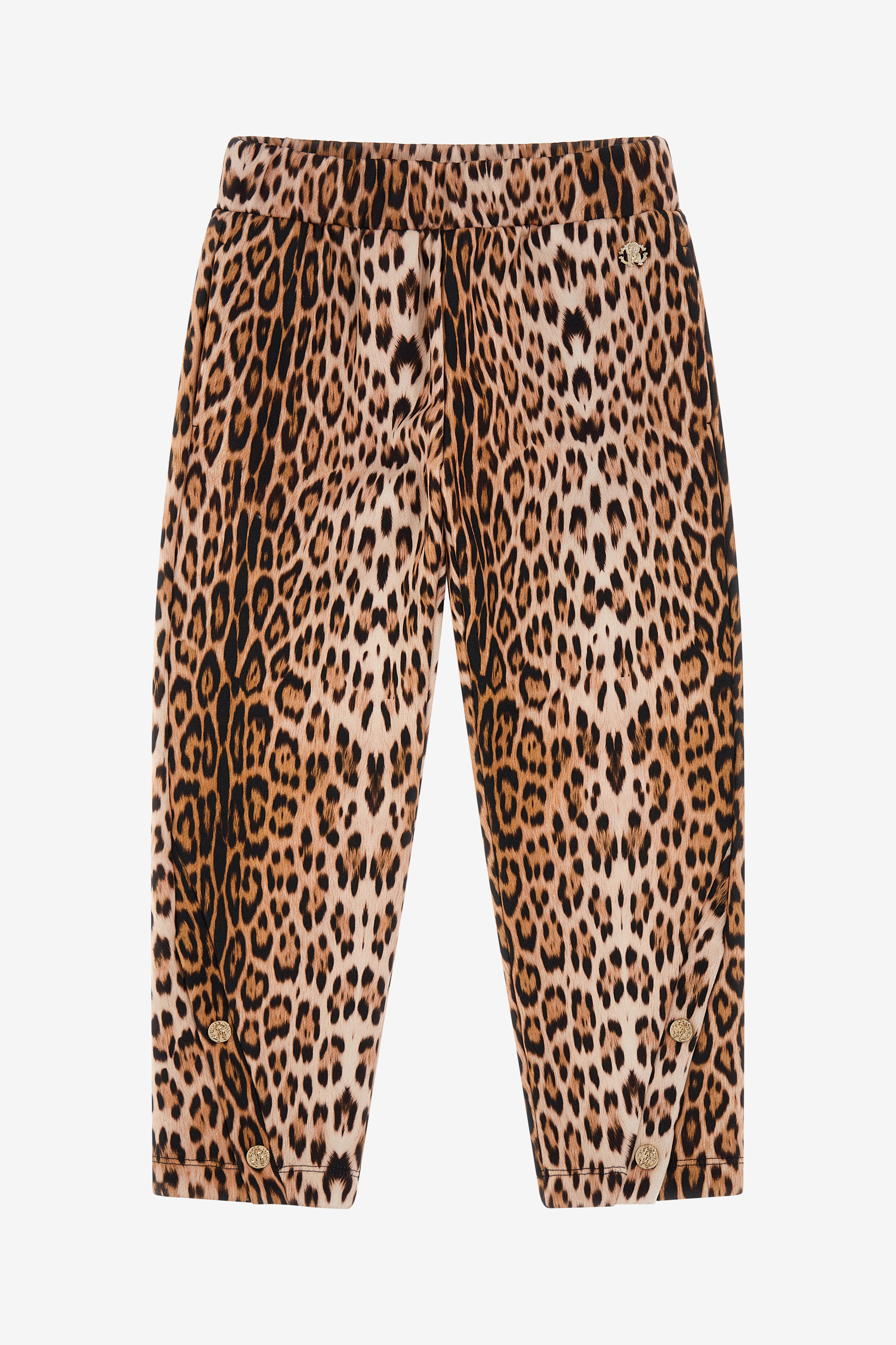 Roberto Cavalli Jaguar Skin Print Pants In Light Brown