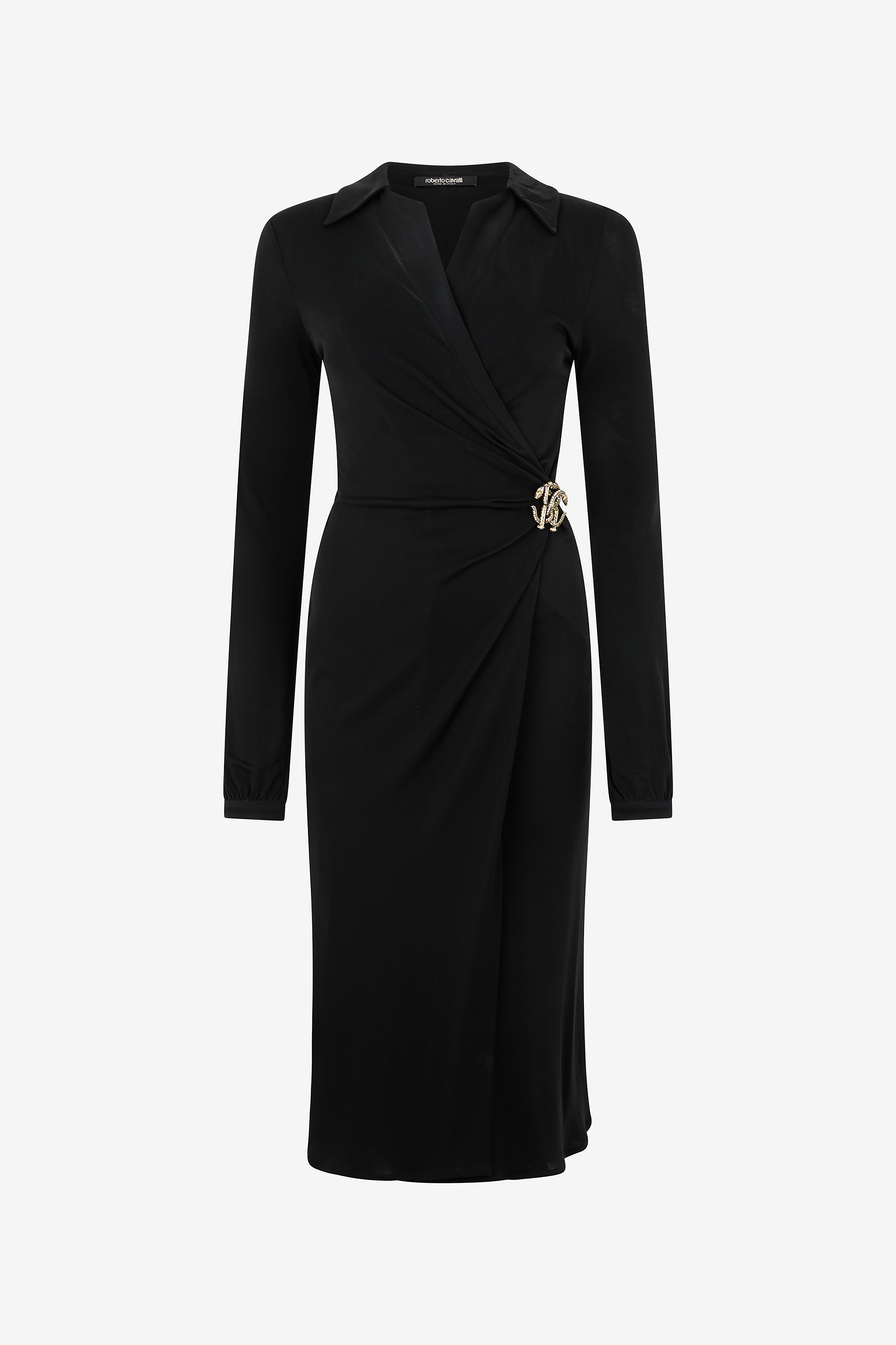 Roberto Cavalli Midi Dress With Mirror Snake Monogram