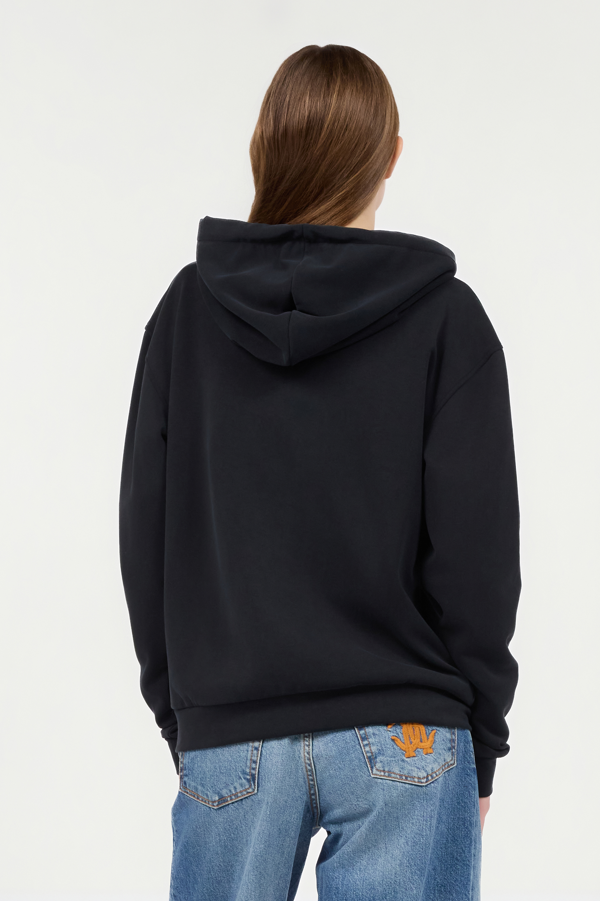 ROBERTO CAVALLI SCHWARZER HOODIE-SWEATSHIRT MIT RC MONOGRAM-LOGO