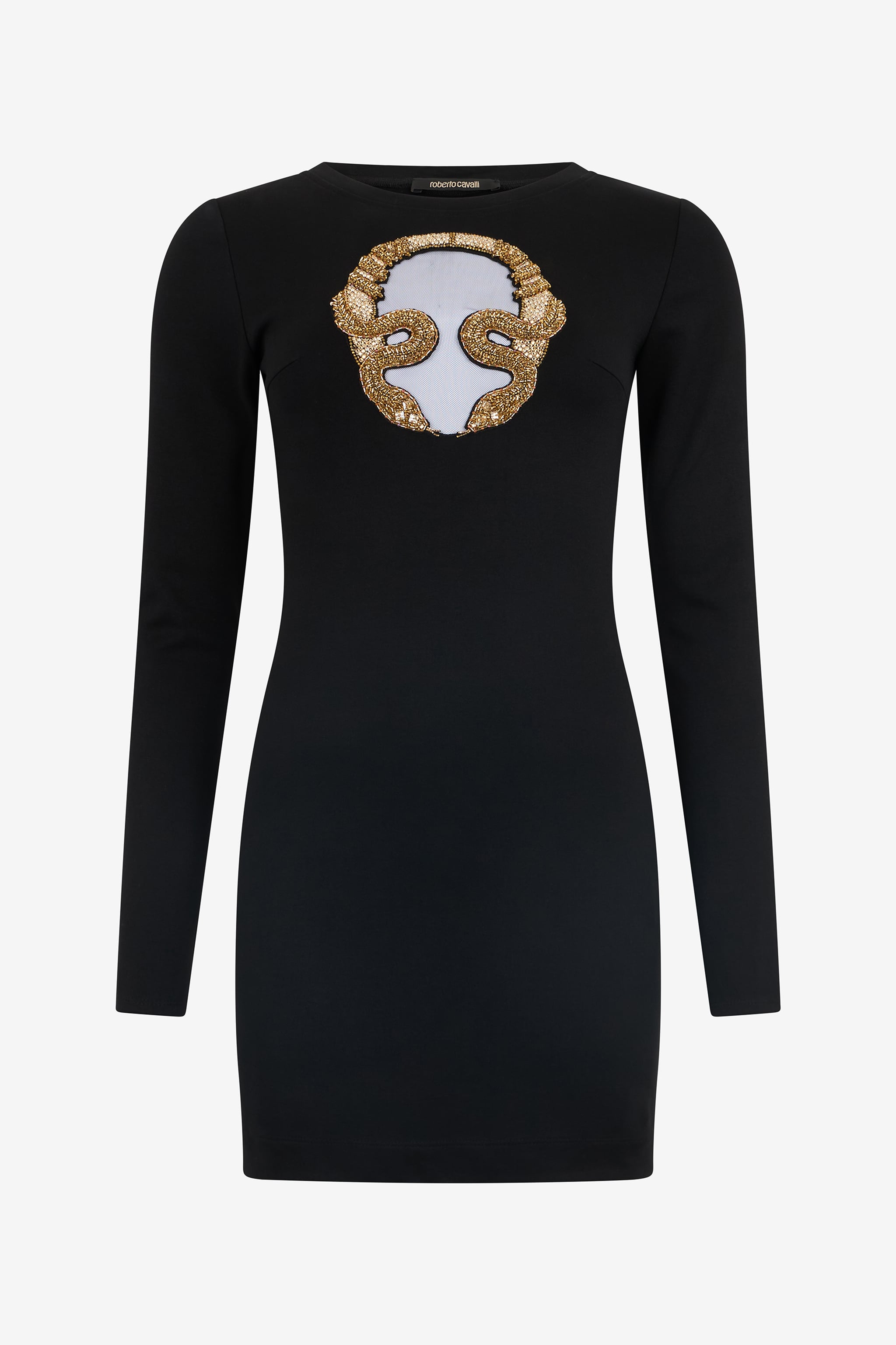 Roberto Cavalli Mini Dress with Gold Embroidery