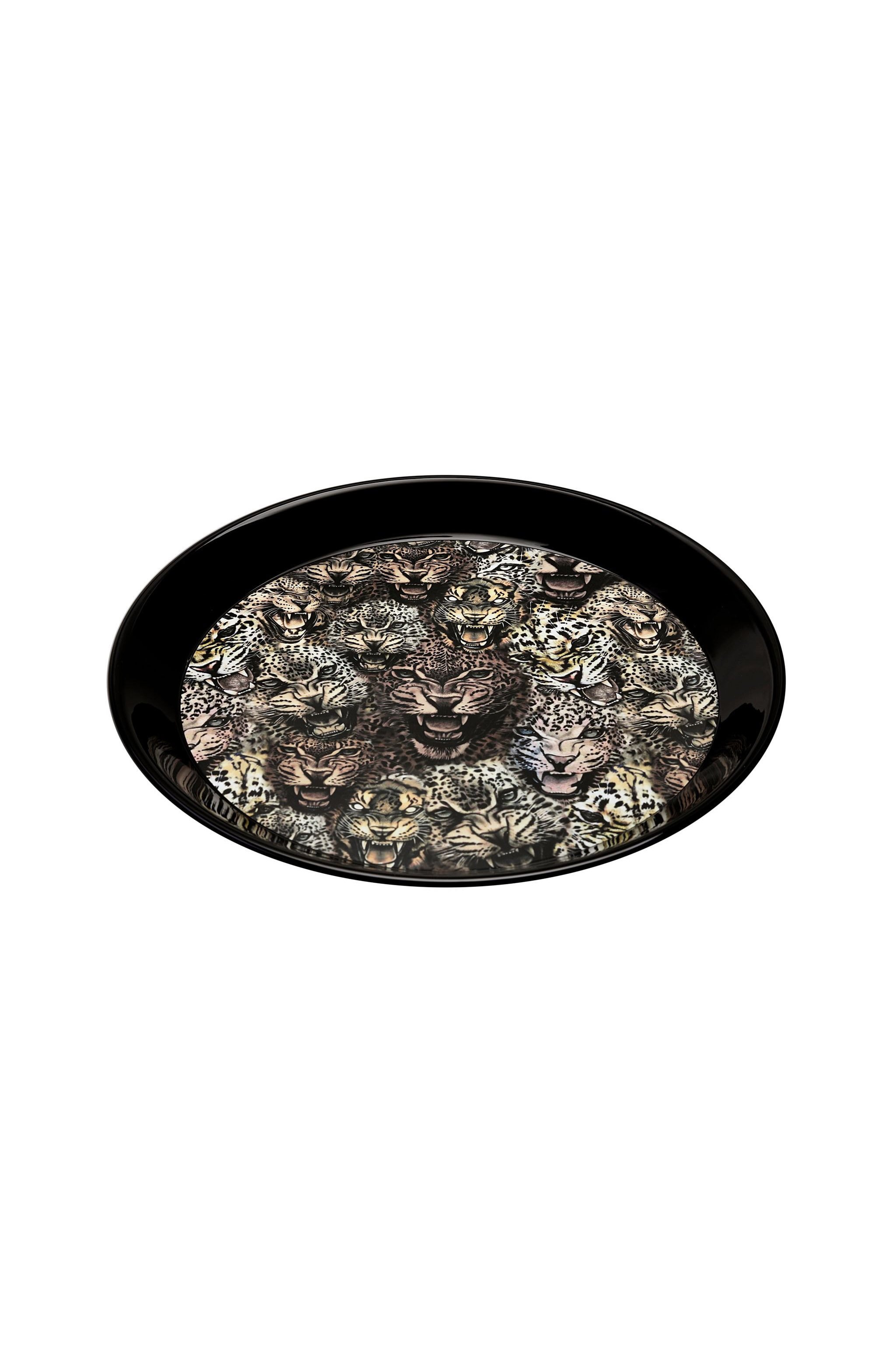 Roberto Cavalli Queen Of Arizona-print Round Tray In Multi