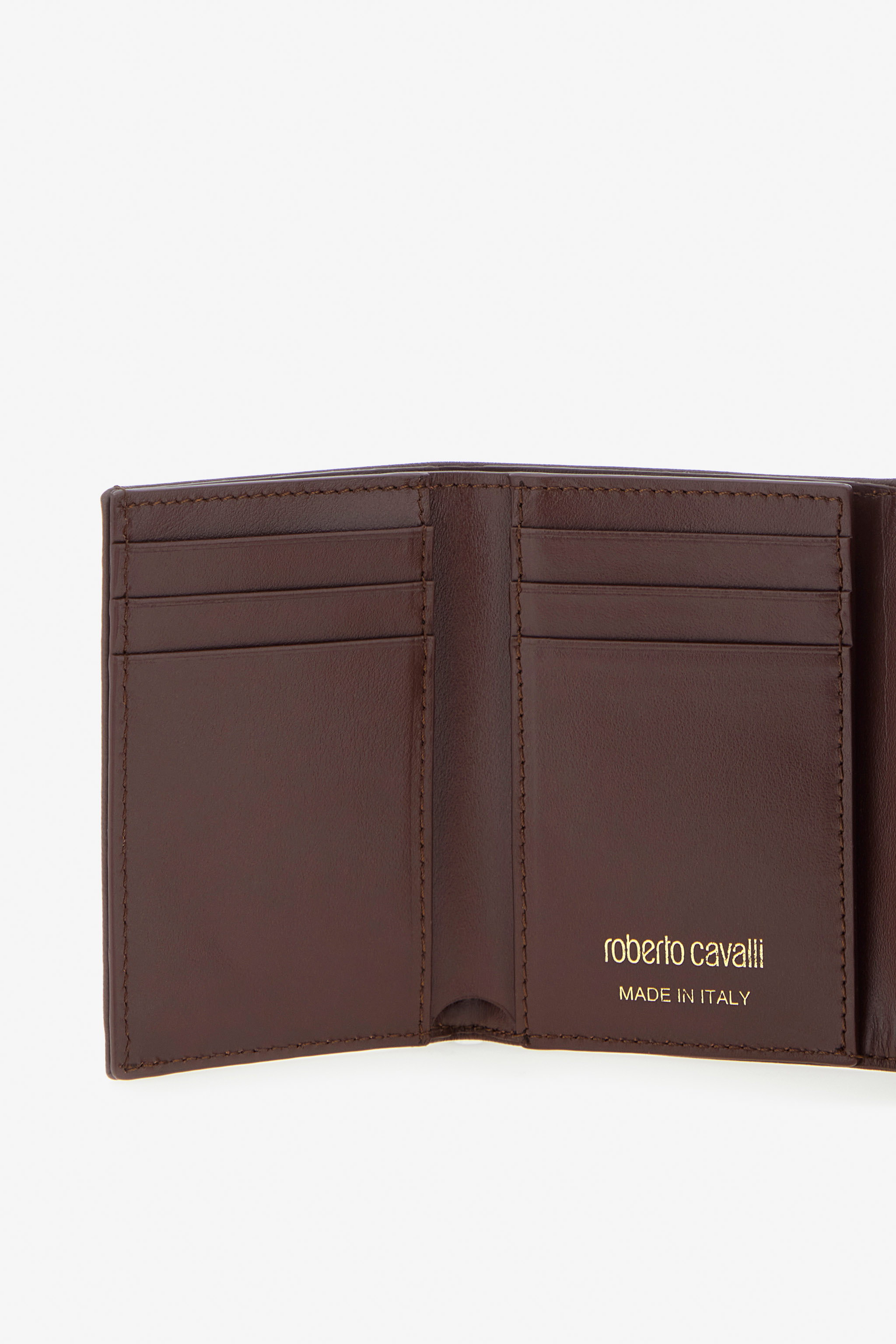 Roberto Cavalli Fang Closure Wallet In Brown