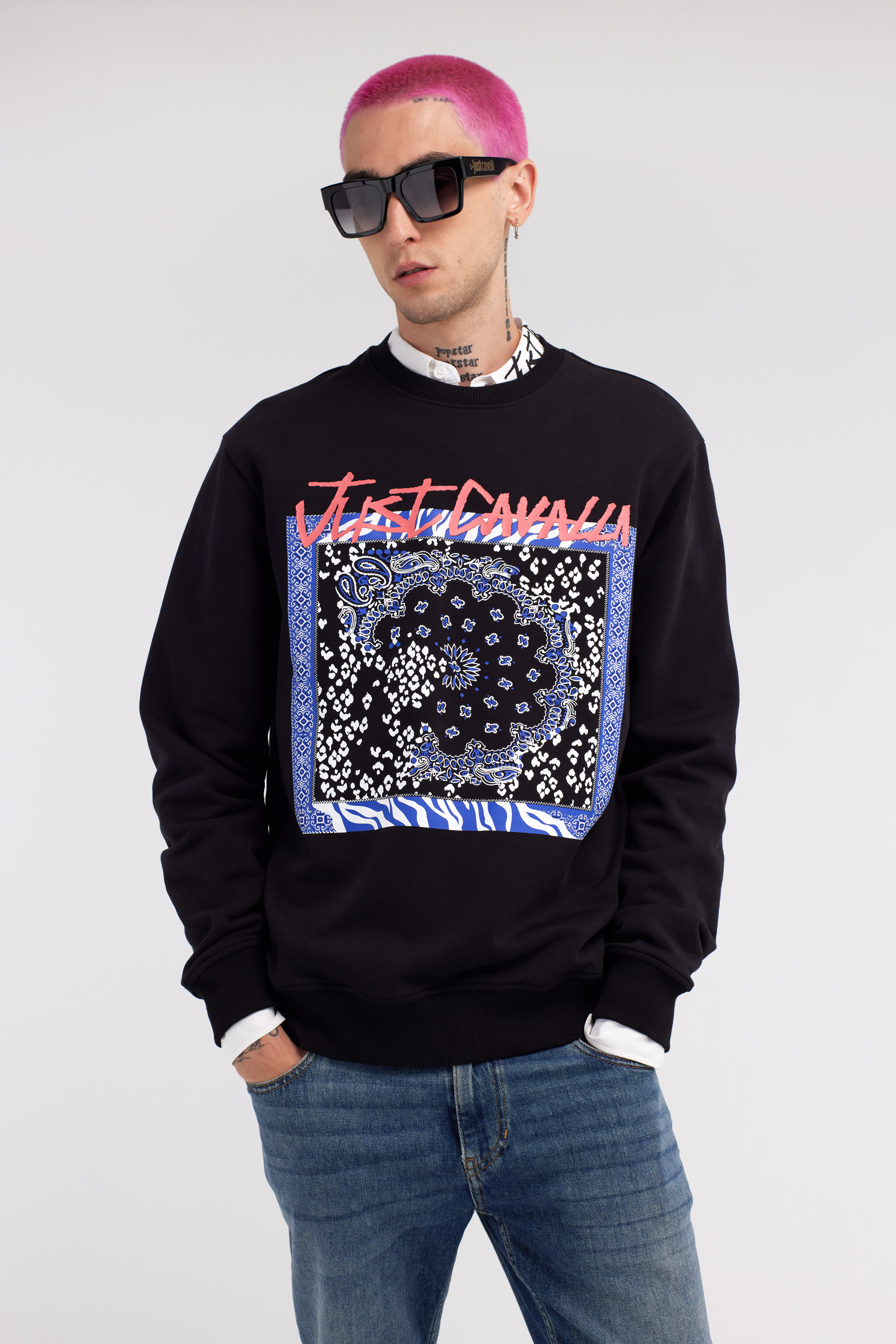 Roberto Cavalli Just Cavalli Logo Sweatshirt In Black
