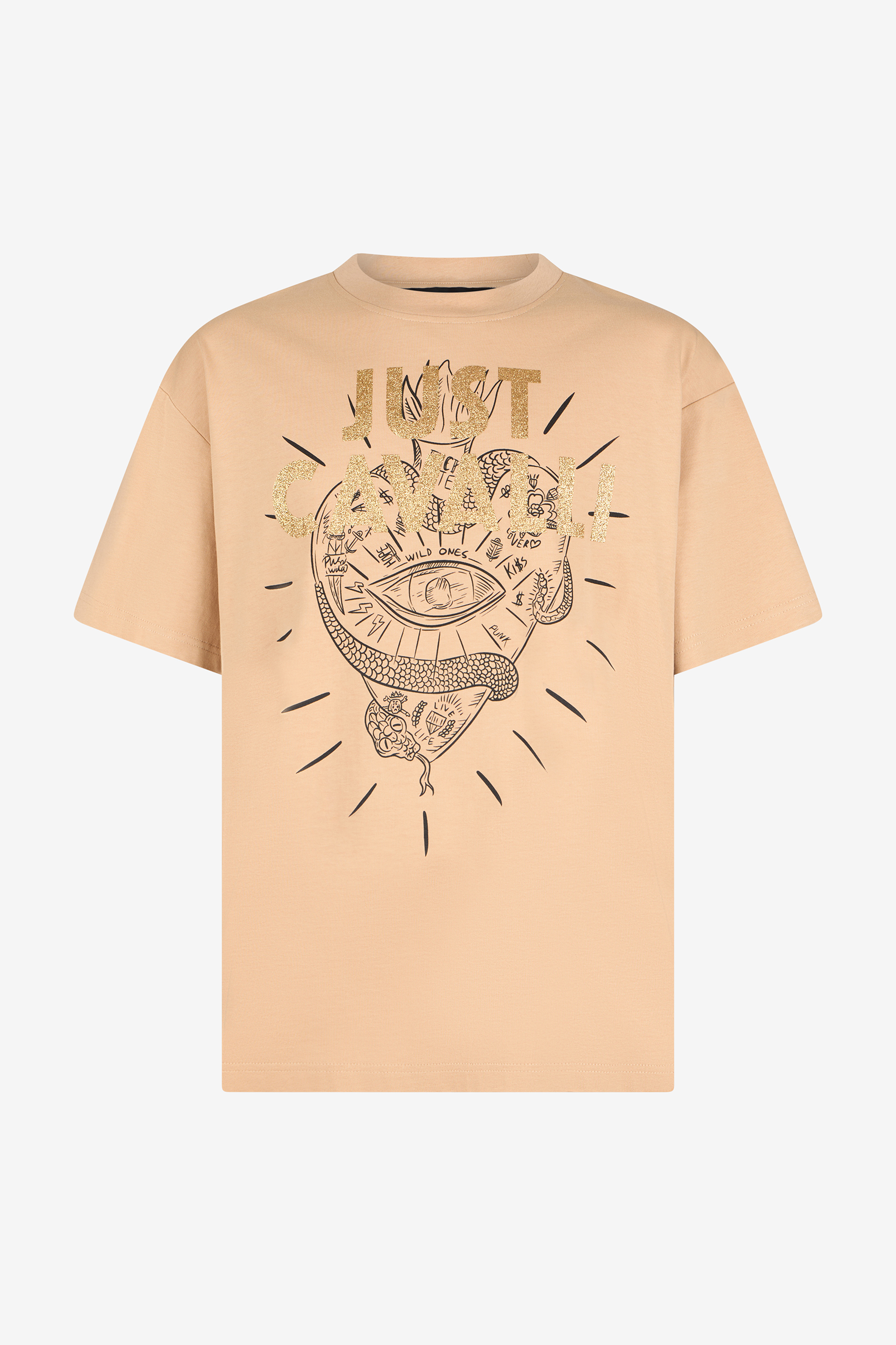 Beige Graphic Print T-shirt