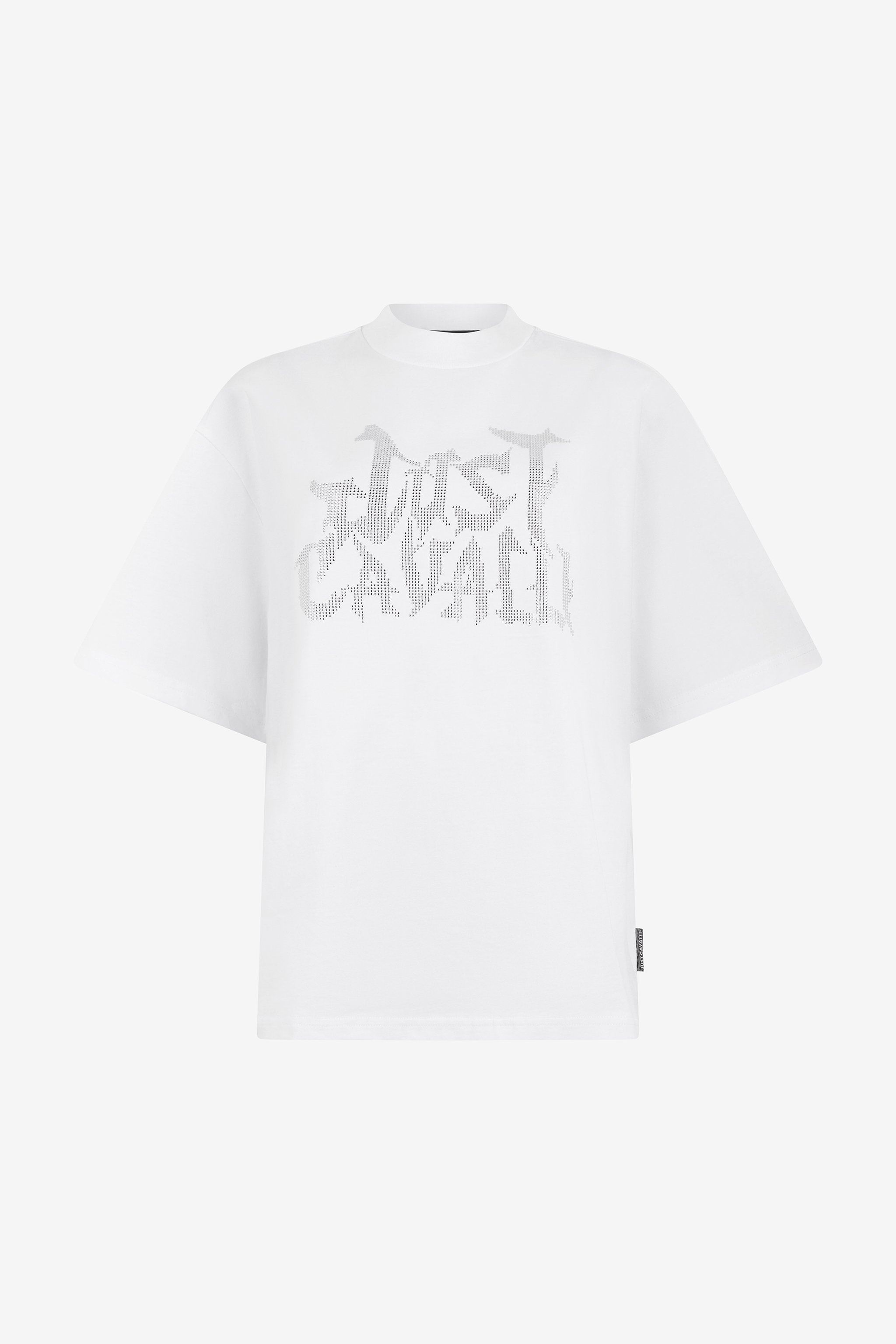 Roberto Cavalli White T-shirt With Perforated Logo In White