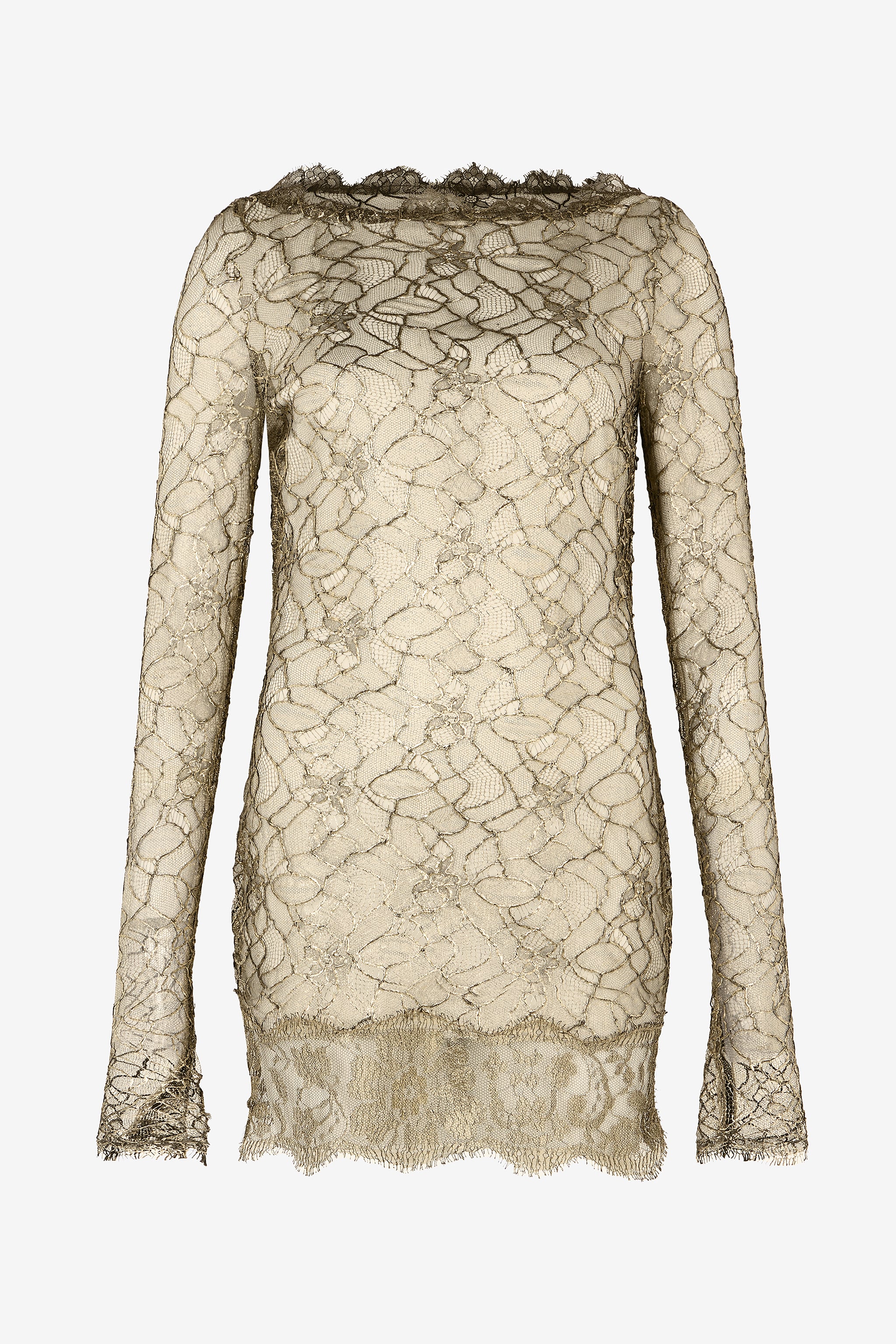 Roberto Cavalli Black and Gold See-Through Mini Dress with Embroidery