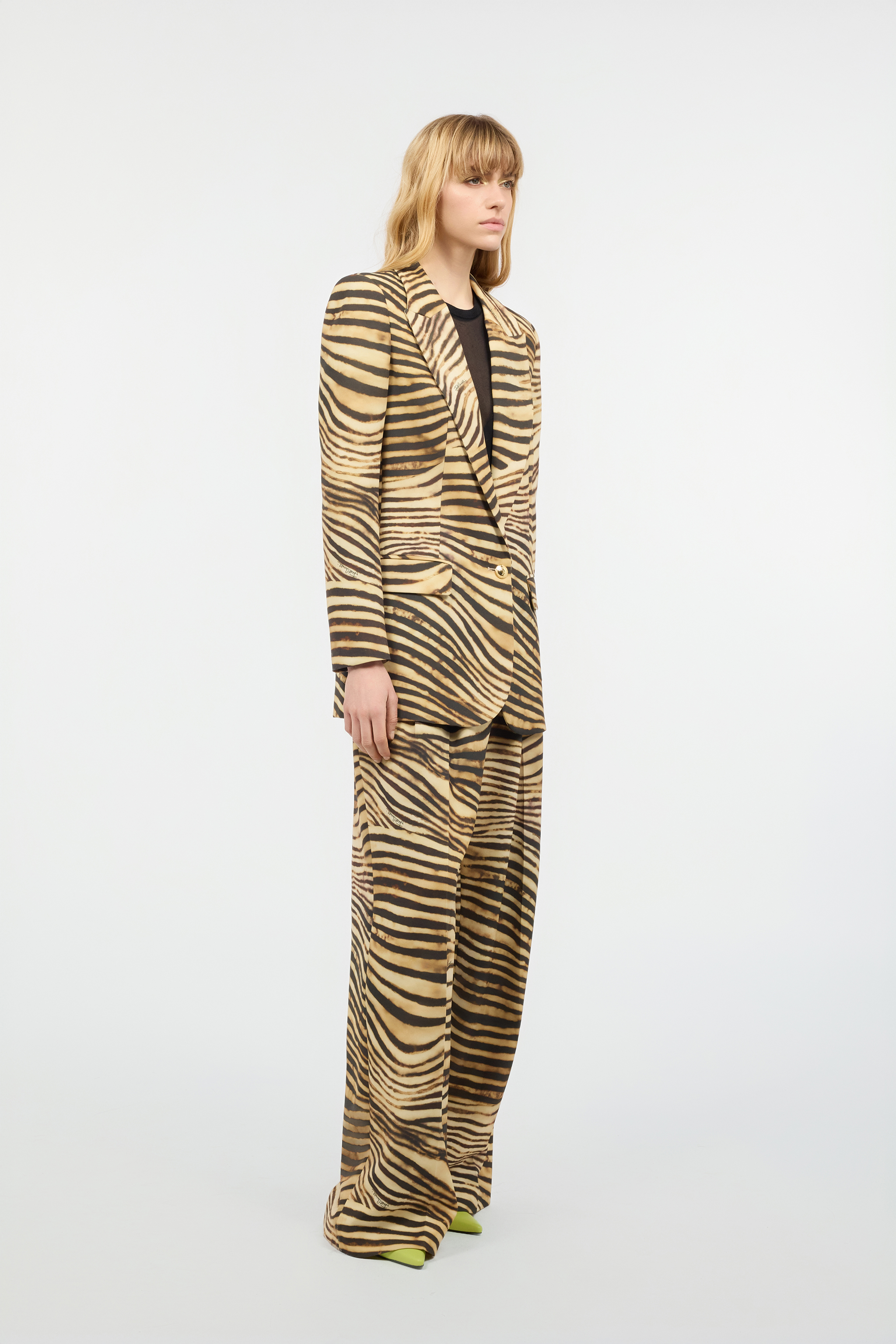 Roberto Cavalli Tiger Skin Print Jacket In Light Brown