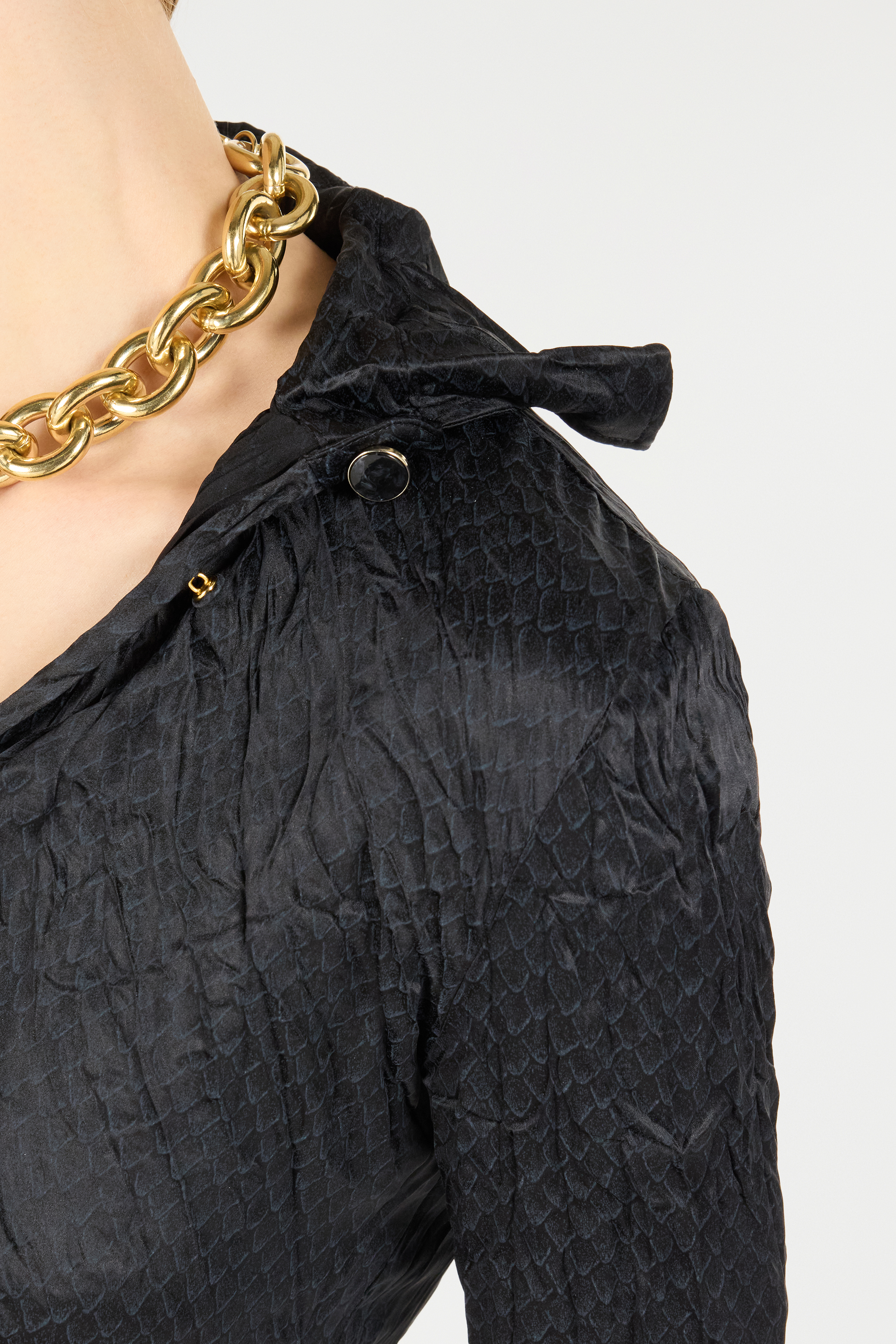 Roberto Cavalli Shirt With Python Print In Black