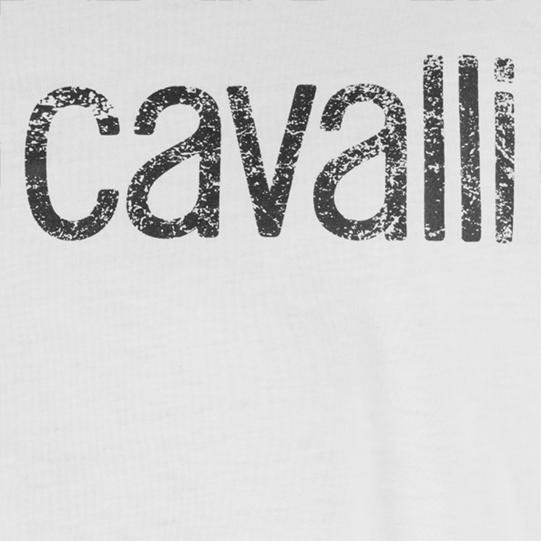 Roberto Cavalli Long-sleeved T-shirt With Logo In White