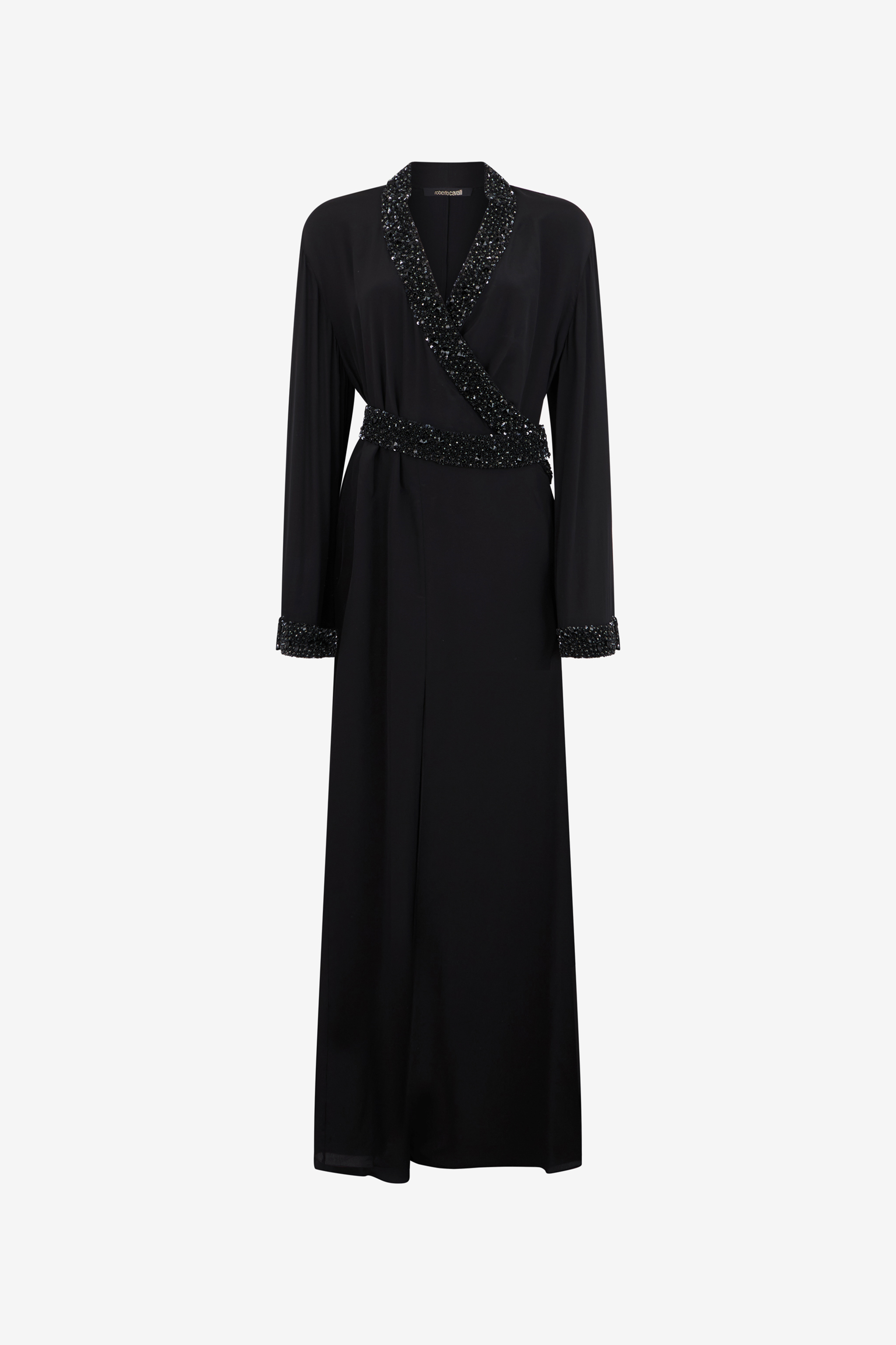 Roberto Cavalli Silk Maxi Dress with Embellished Detail