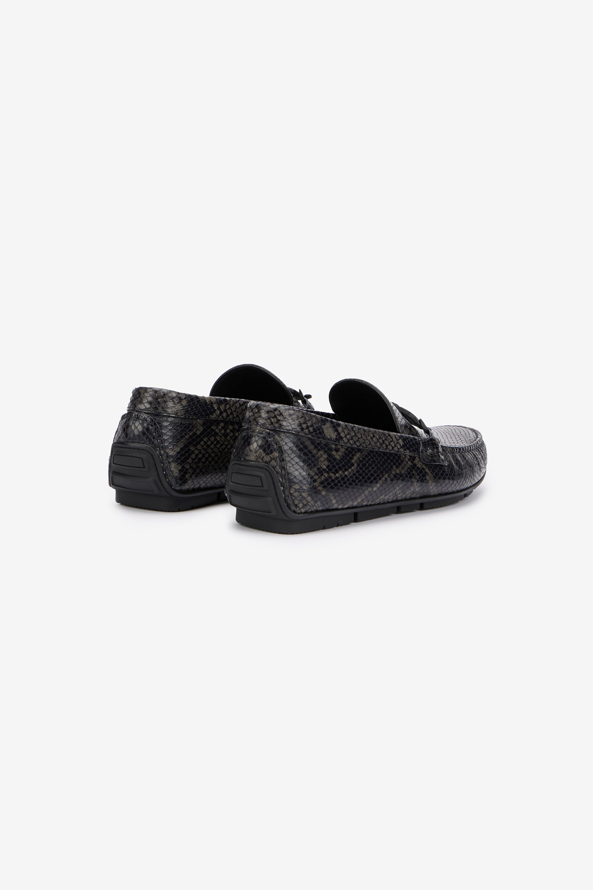 Roberto Cavalli Python Print Loafer - Male Loafers & Moccasins Pitone Antracite 40 