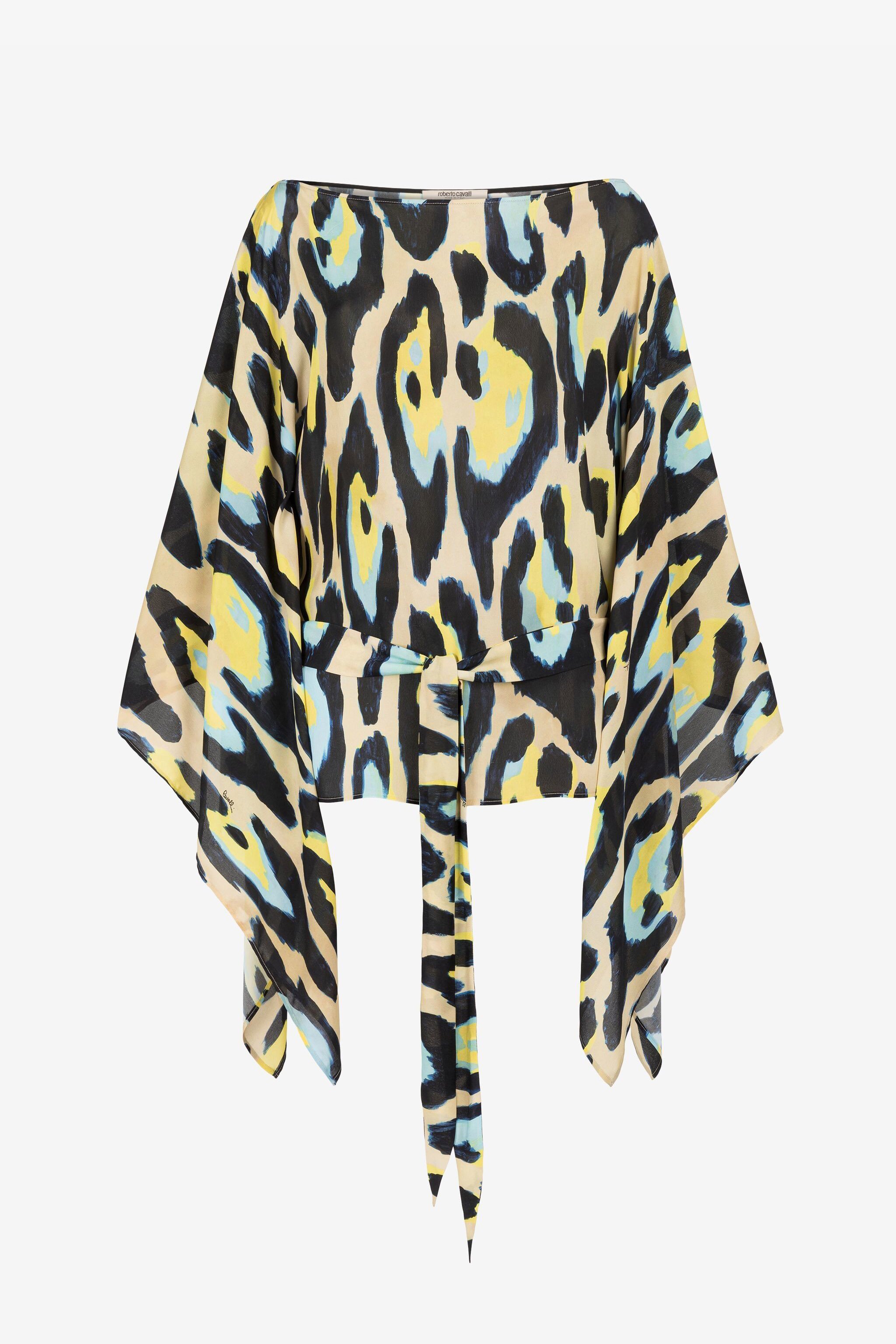 ROBERTO CAVALLI KAFTAN-TOP MIT JAGUAR-PRINT