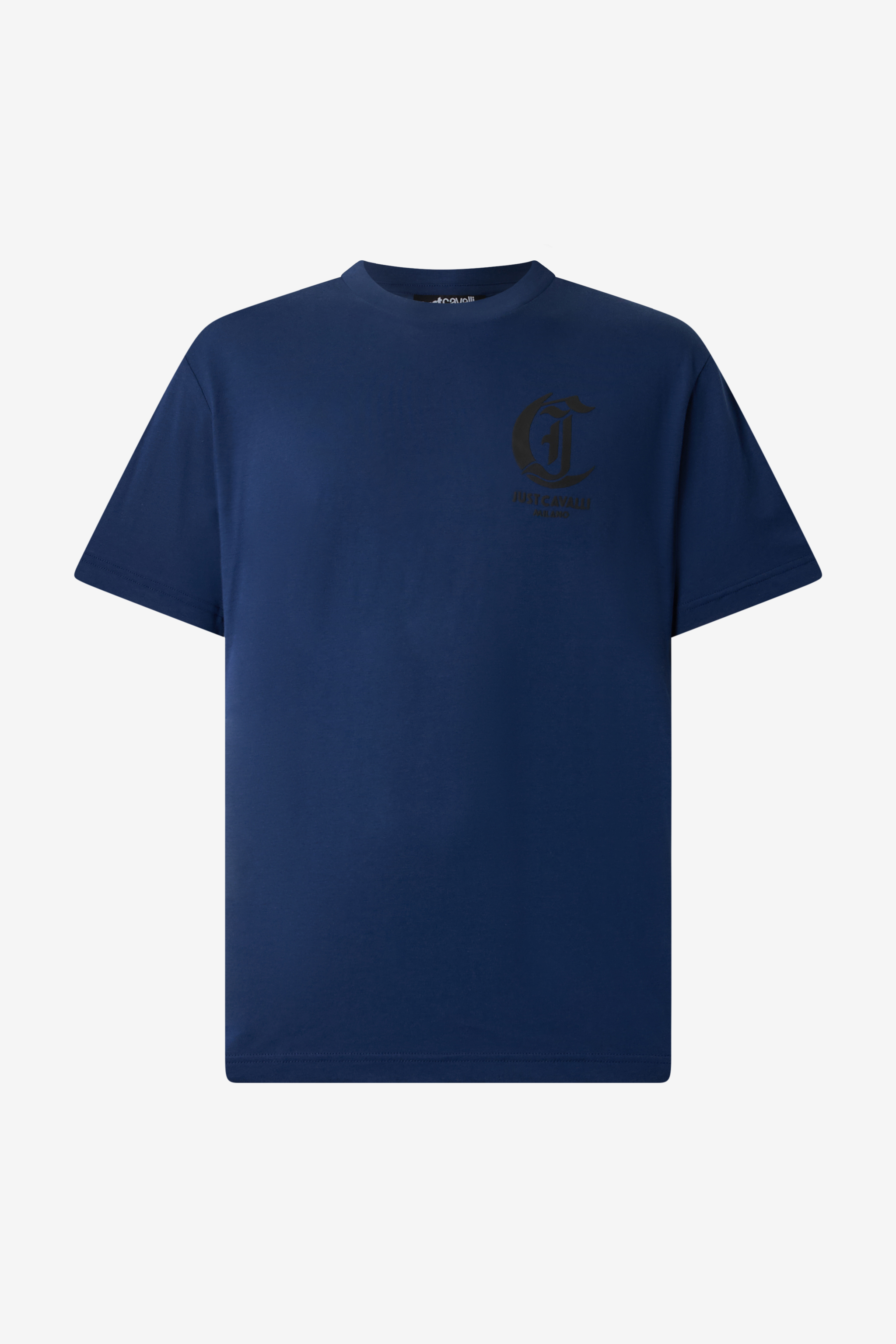 Roberto Cavalli T-shirt With Jc Monogram In Dark Blue