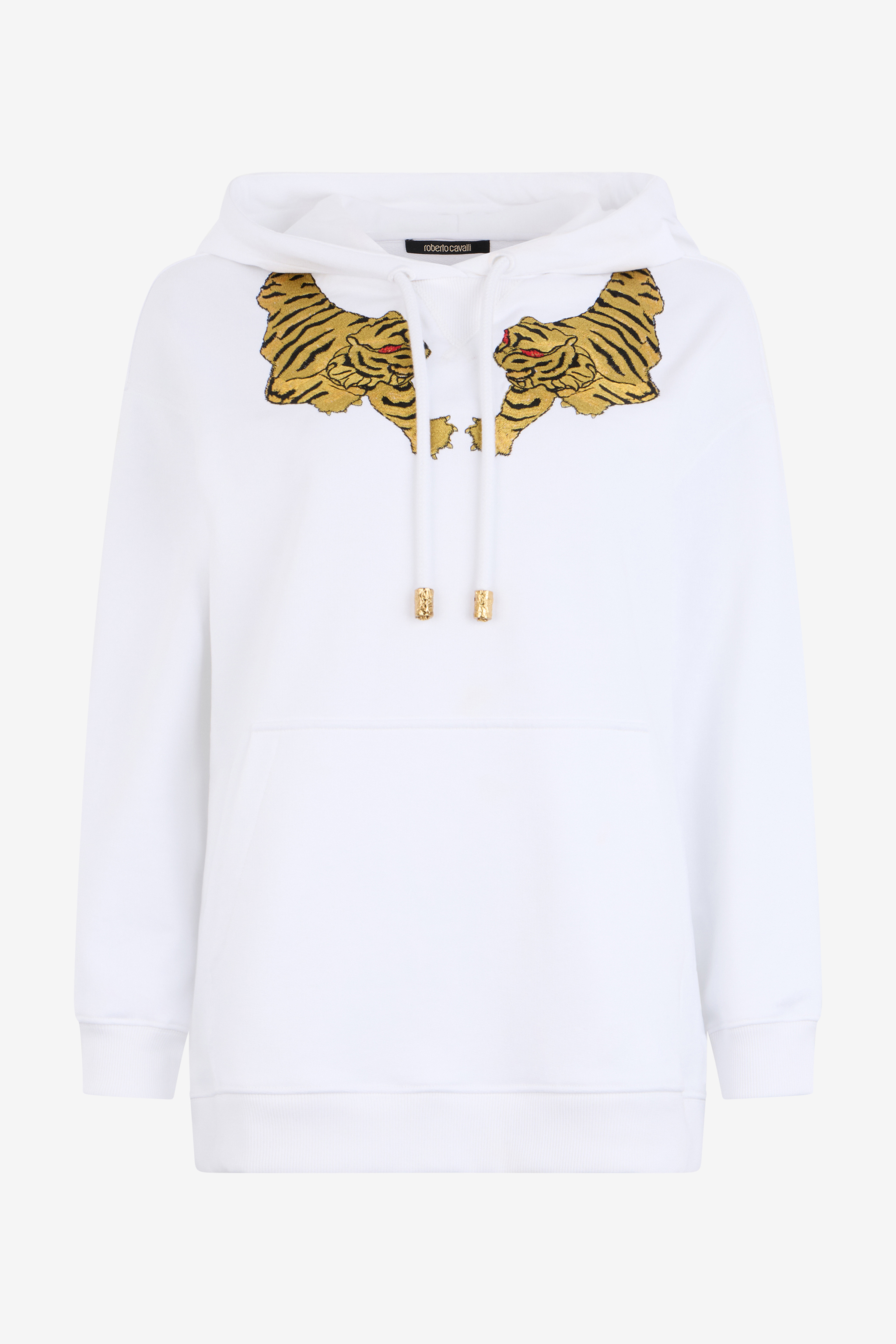 Roberto Cavalli Sweatshirt Hoodie with Tiger Embroidery