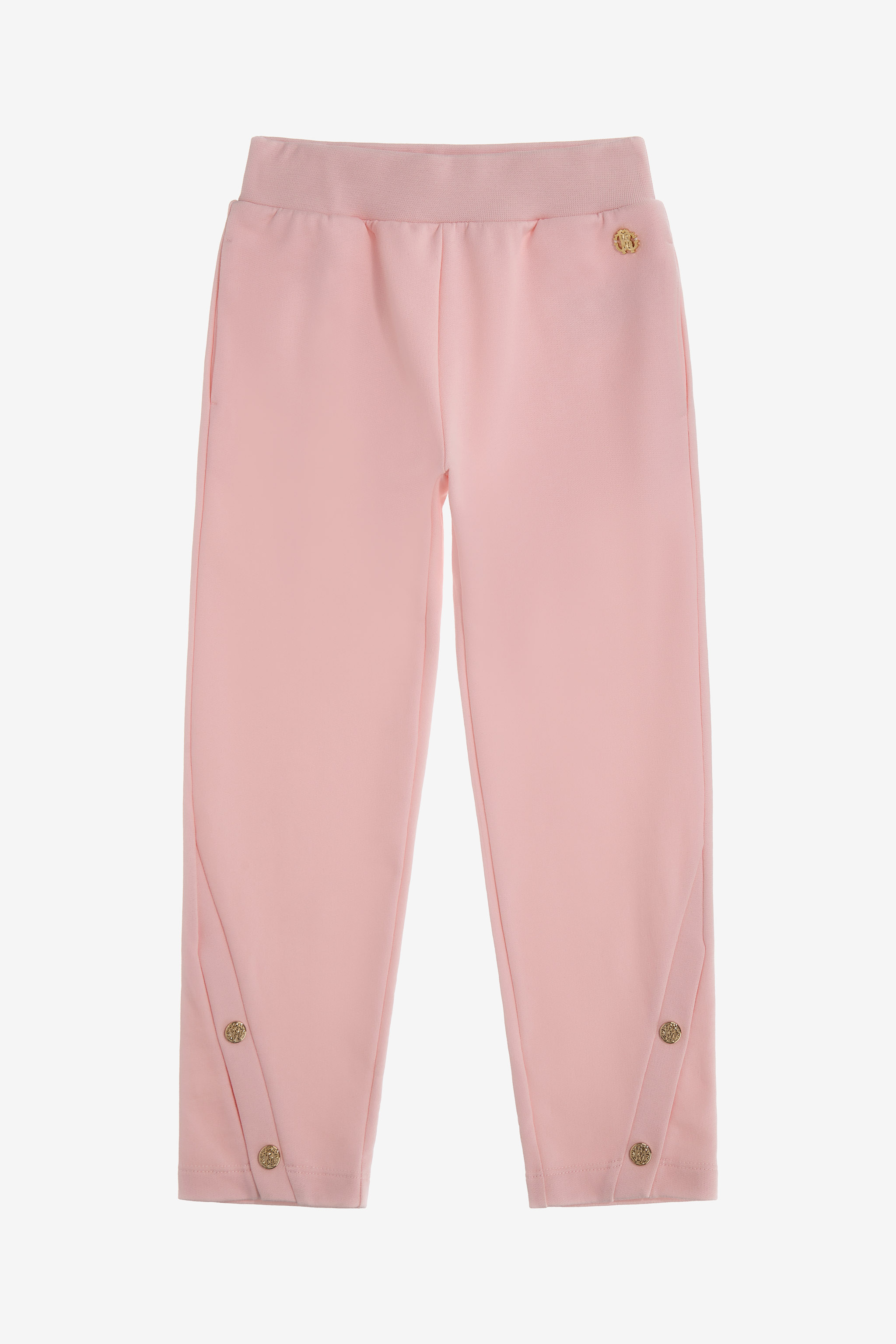 Pink Button-Accent Pants