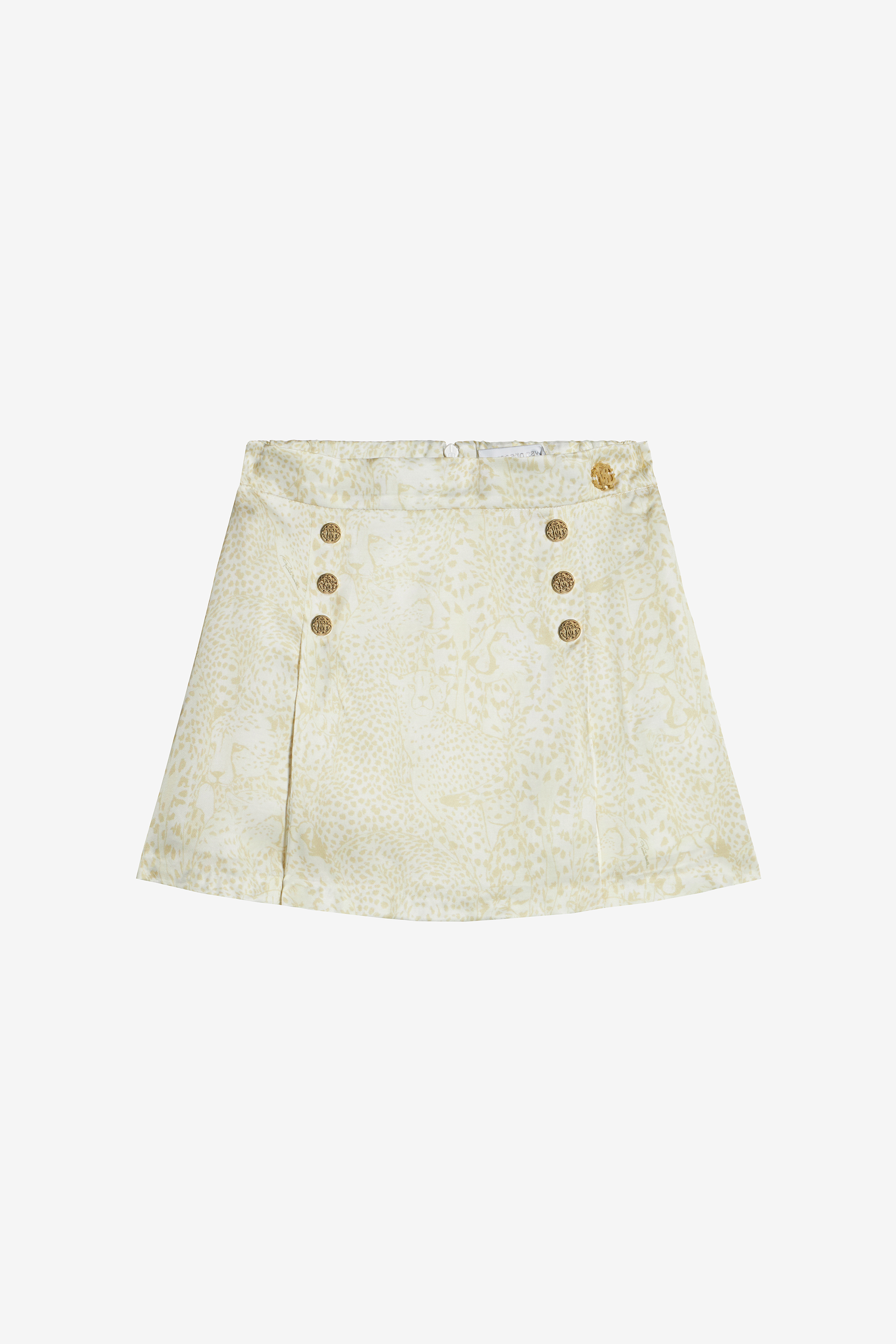 Roberto Cavalli Girls Ivory Skirt With Cheetahs And Cheetah Skin - S (4-16Y)