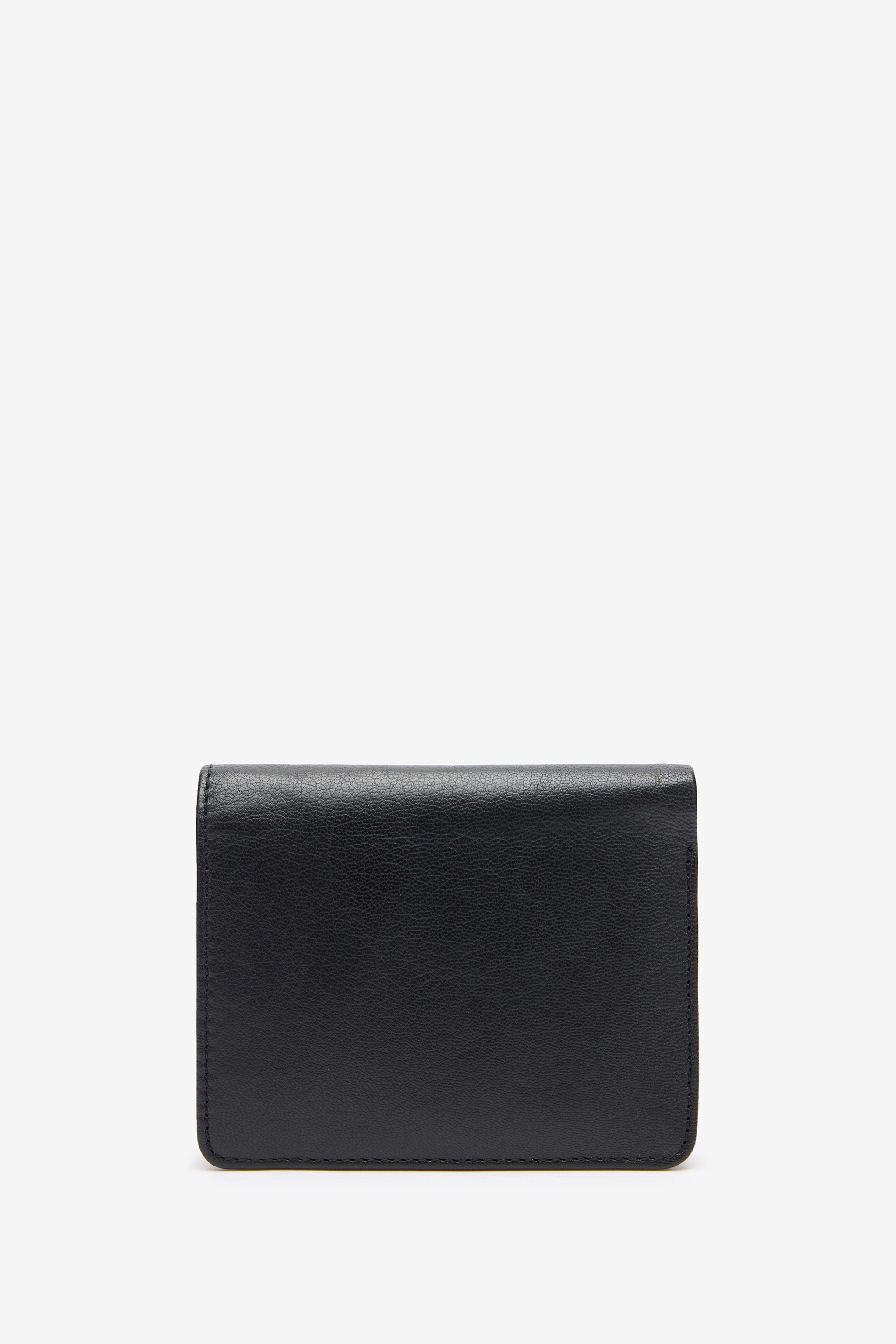 Black Leather Bifold Wallet With Embossed Logo