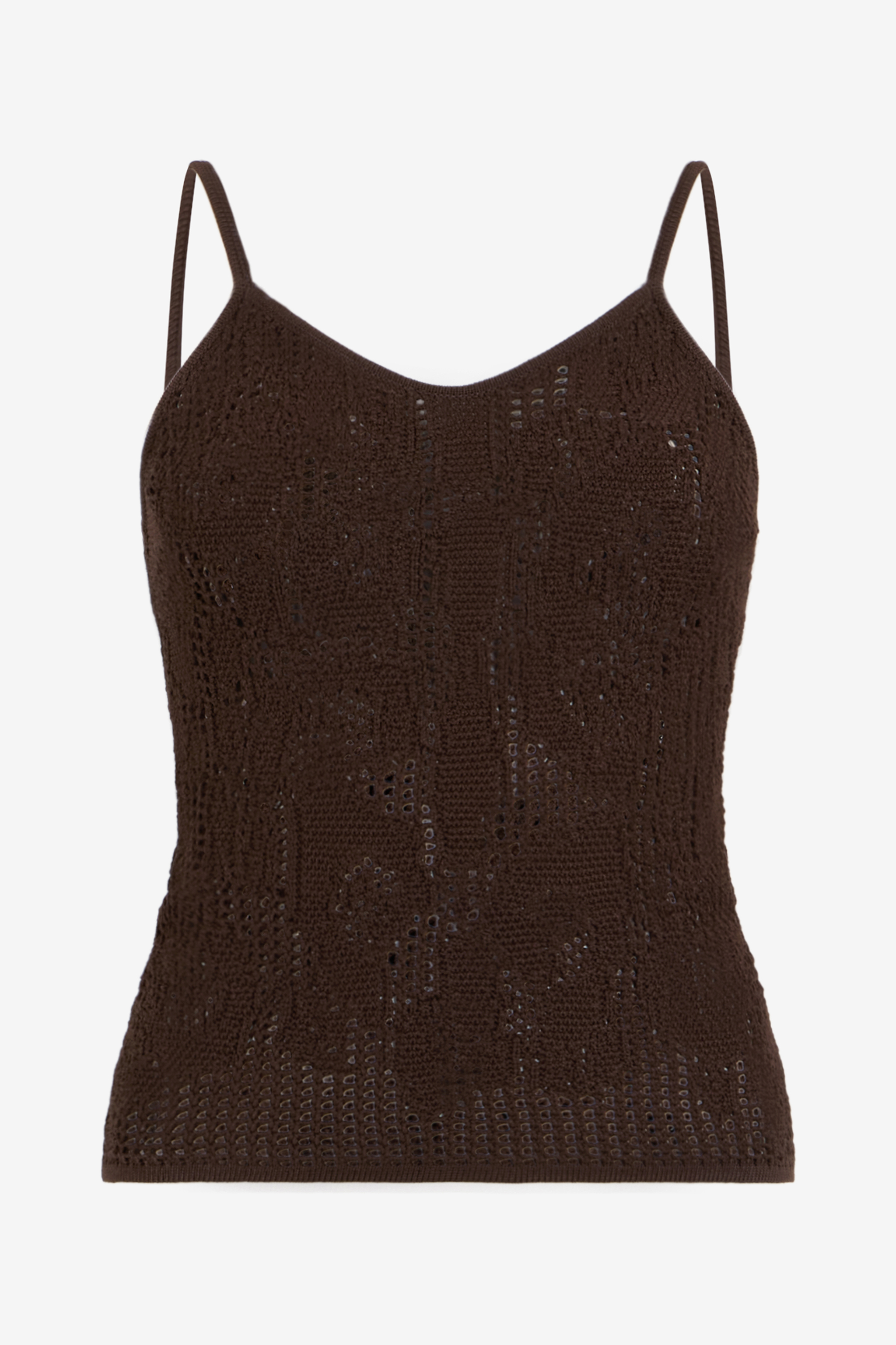 Roberto Cavalli Donna Marrone - Top Effetto Crochet Con Spalline Sottili - Tops - M - Immagine 2