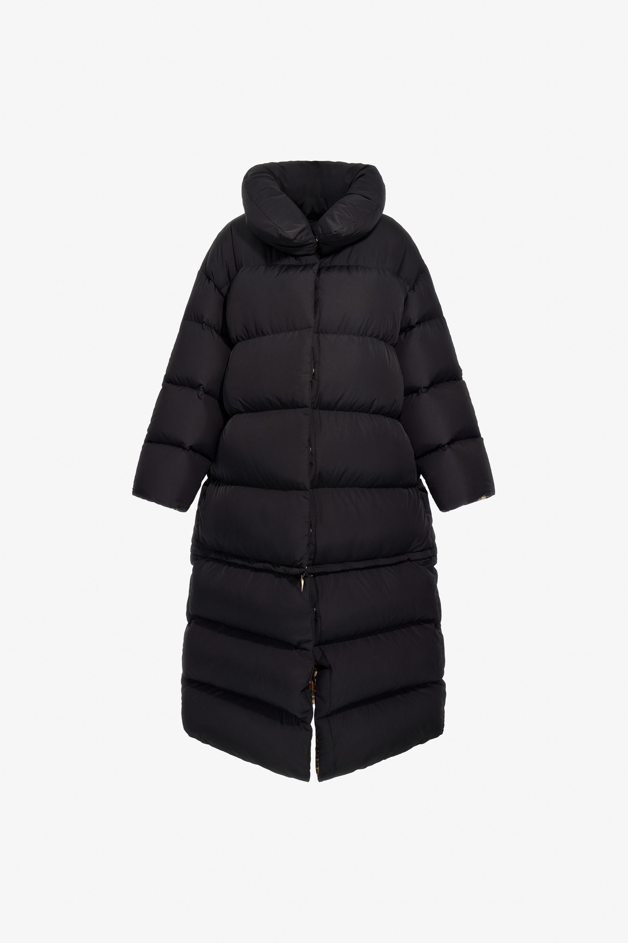 Shop Roberto Cavalli Lange Steppjacke In Black