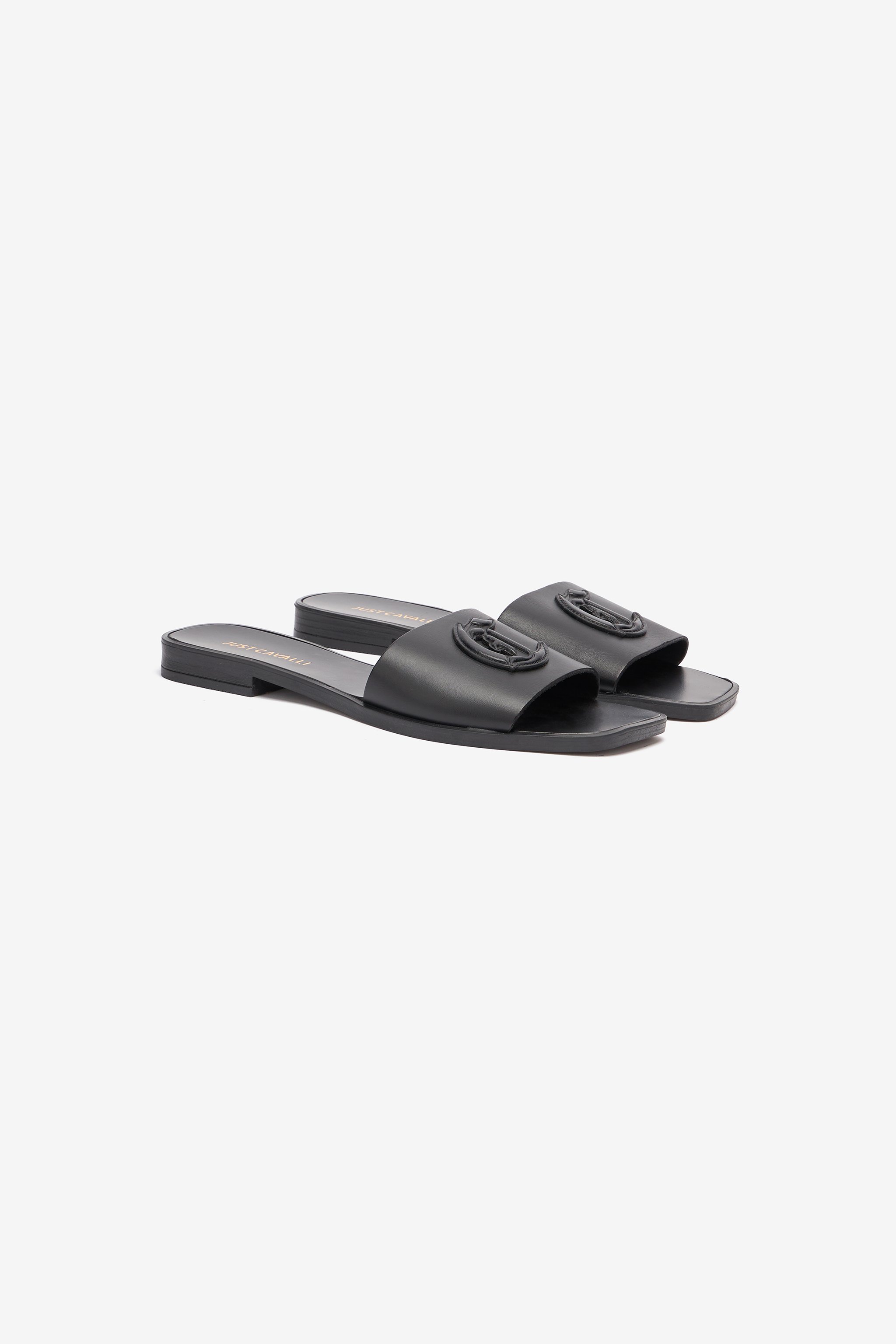 ROBERTO CAVALLI SLIPPER MIT MONOGRAMM JC