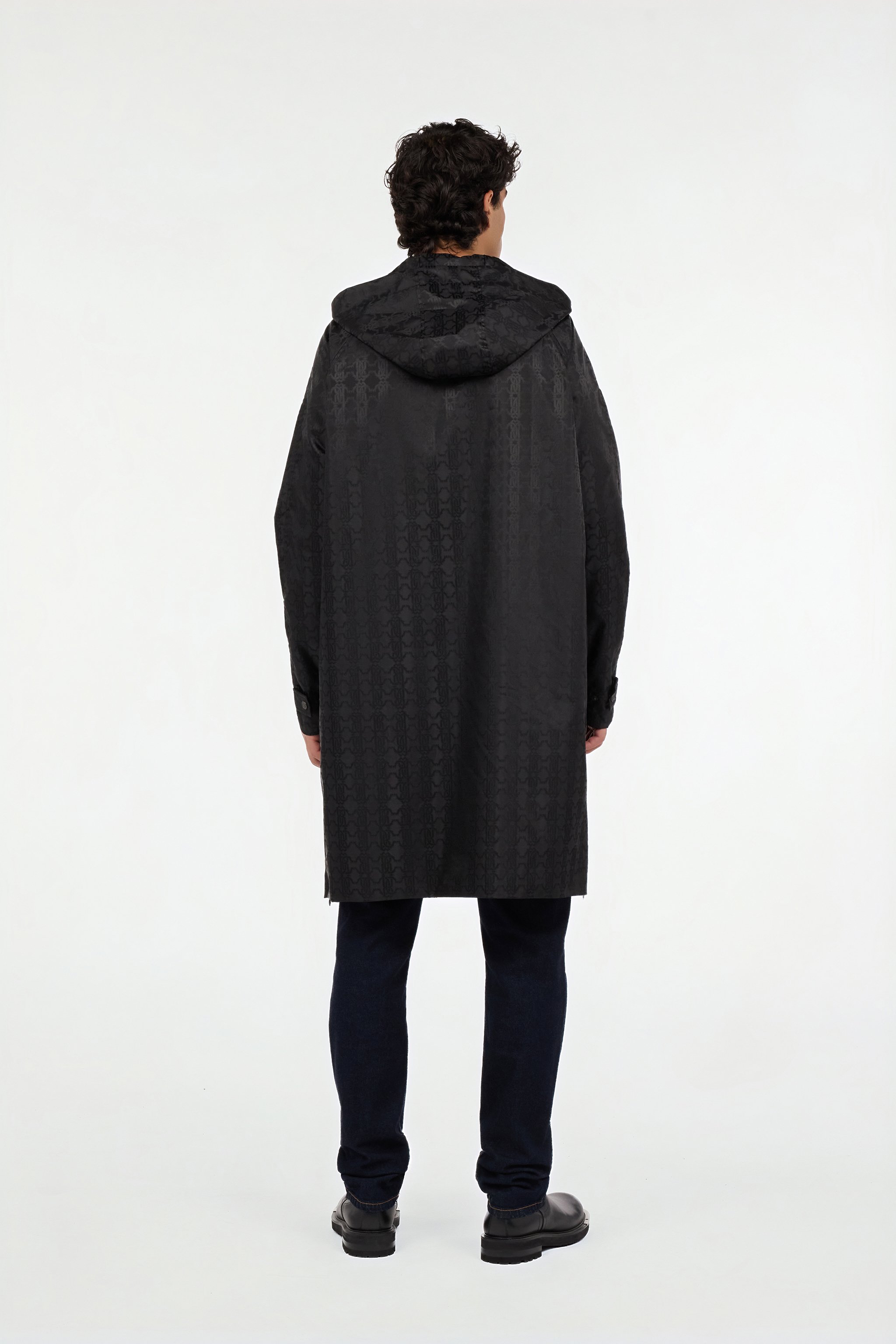 Black caban with RC monogram all over