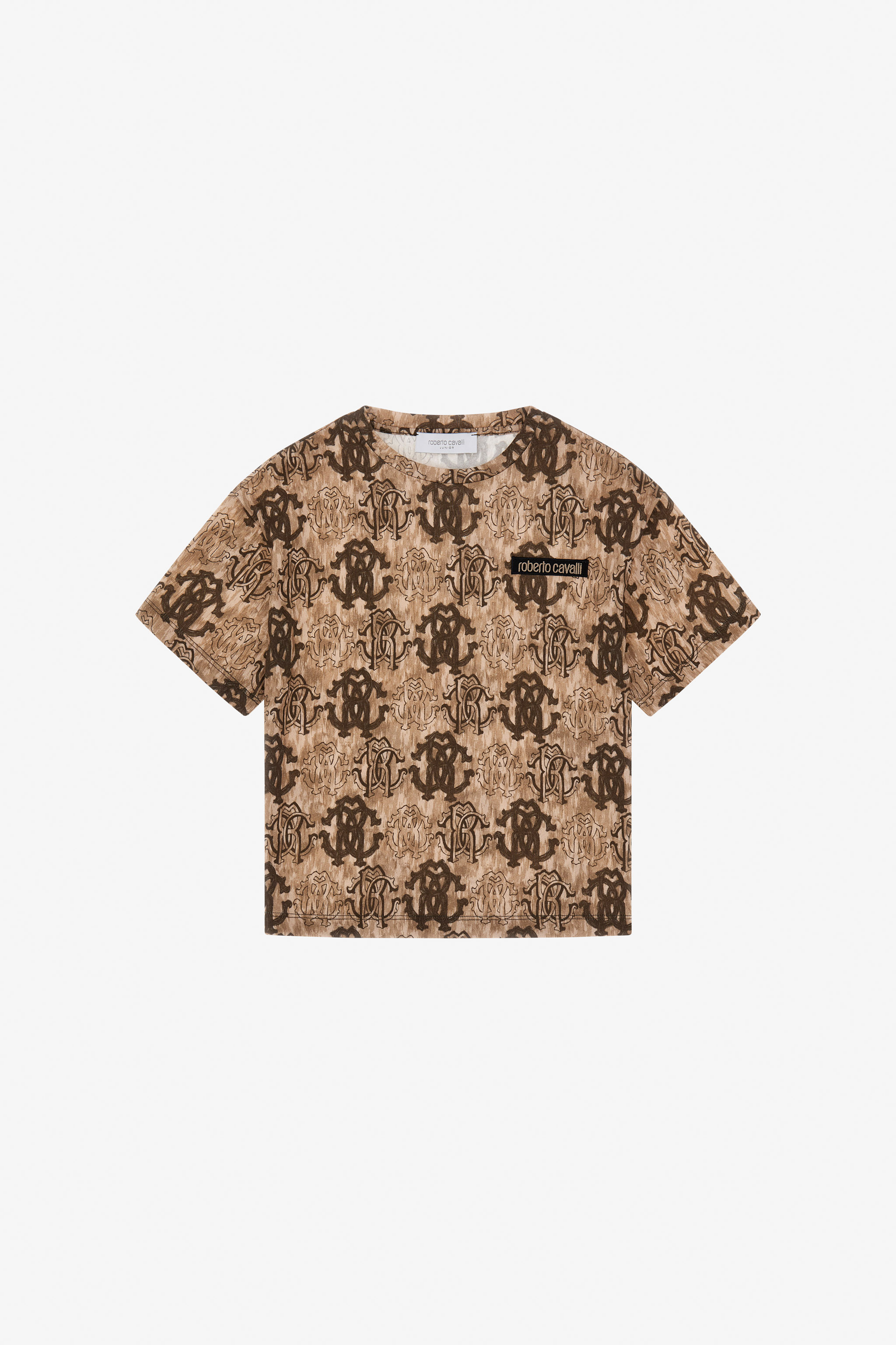 Roberto Cavalli Rc Logo T-shirt In Light Brown