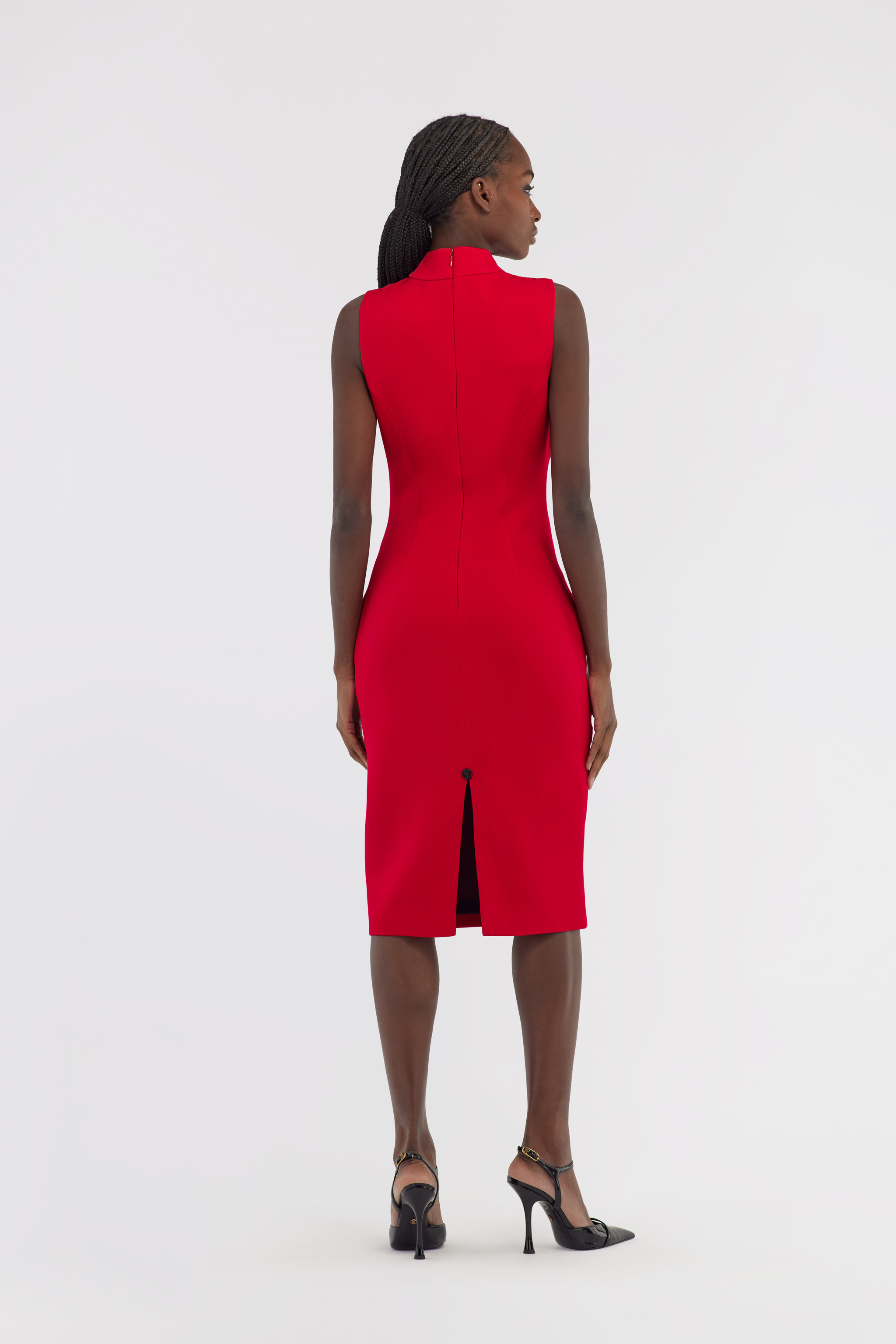 Roberto Cavalli Sleeveless Dress With Rc In Red